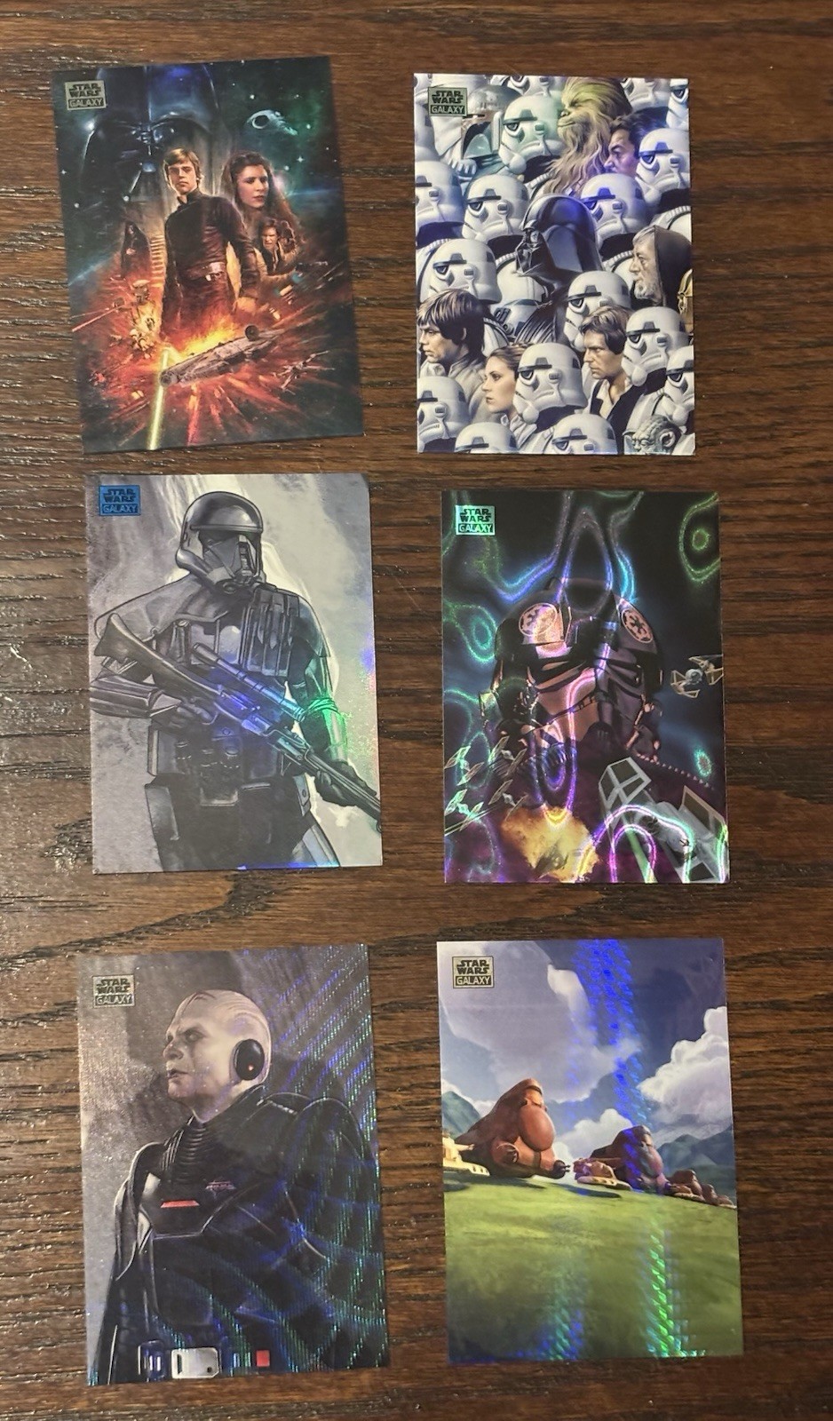 2024 Topps Chrome Star Wars Galaxy Refractor 6 Card Lot (Leia, Luke Skywalker)