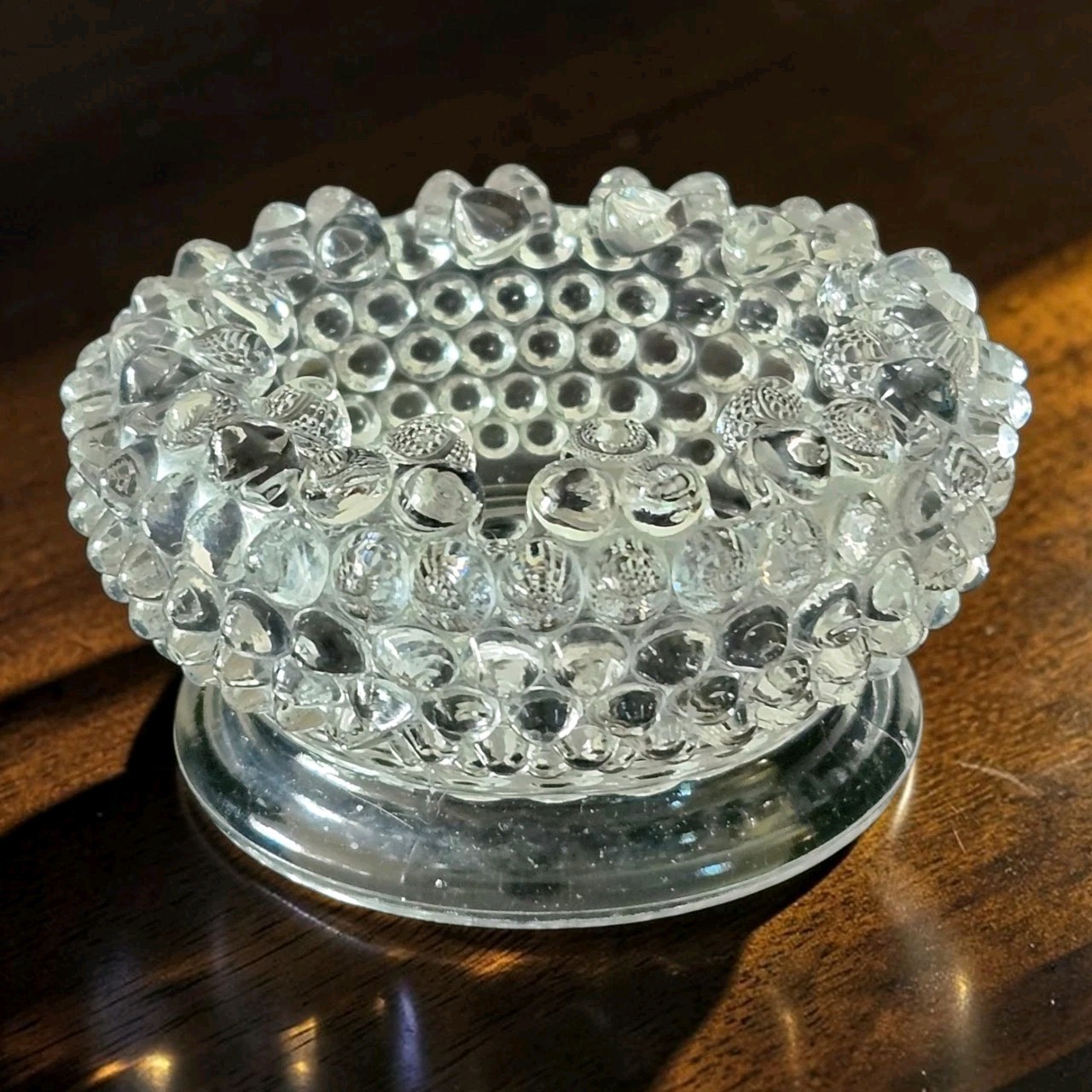 Vtg EAPG Clear Hobnail Vanity Bowl/Trinket Dish Rare 2.25\
