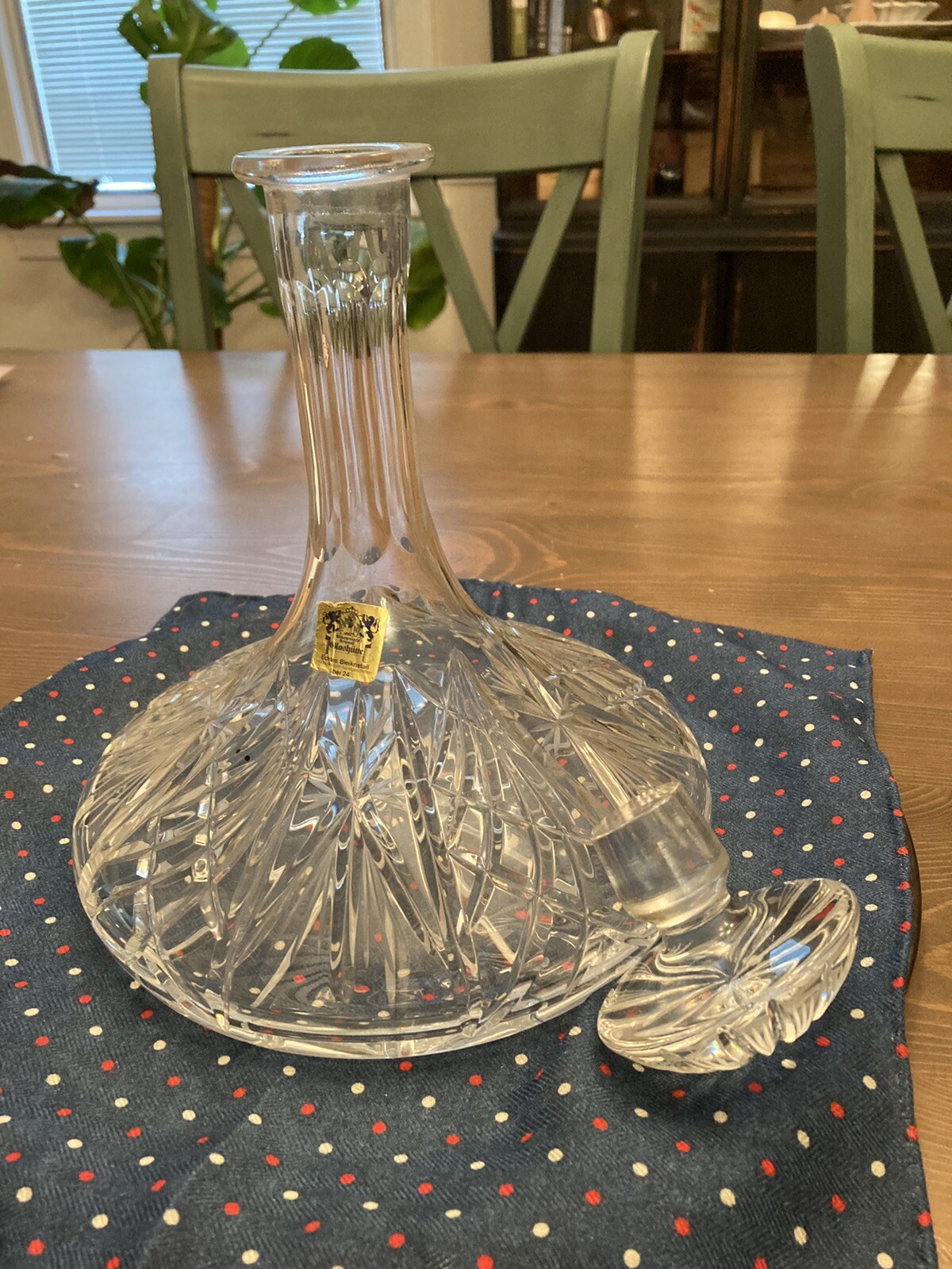 GORGEOUS AUTHENTIC GERMAN CRYSTAL WINE LIQUOR DECANTER & STOPPER GORGEOUS AUTHENTIC GERMAN CRYSTAL WINE LIQUOR DECANTER & STOPPER