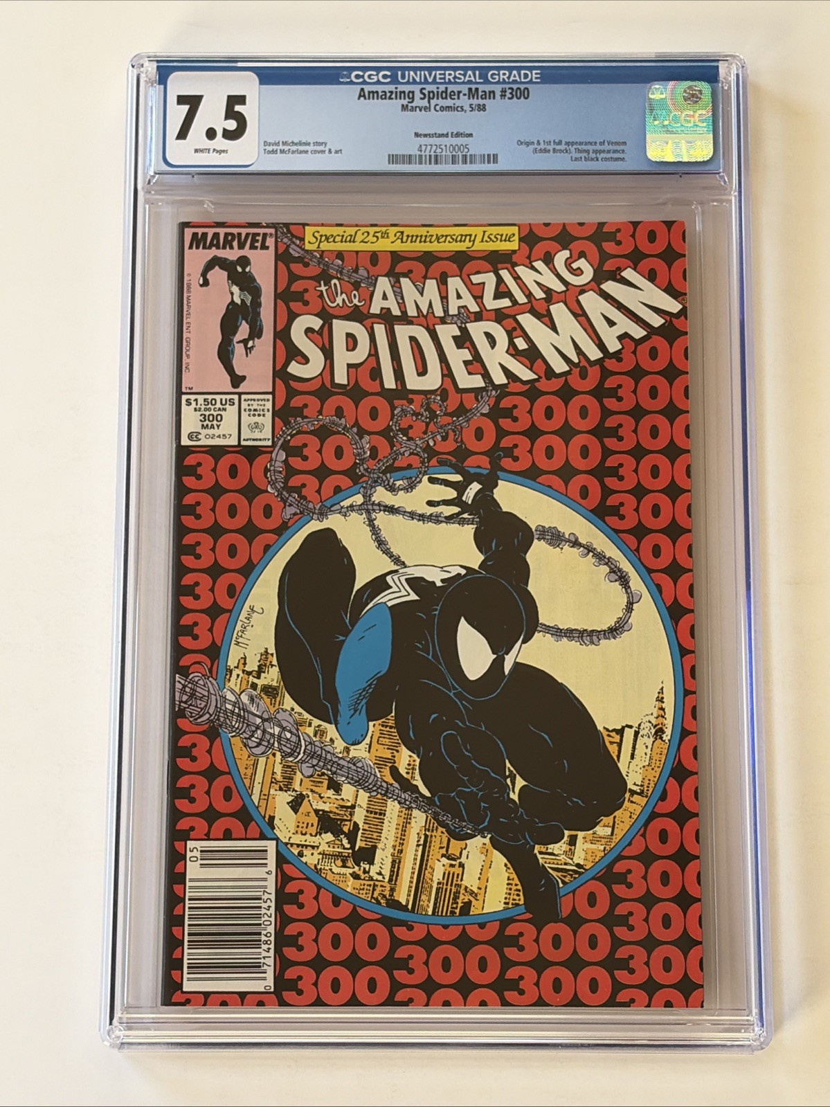 Amazing Spider-Man #300 CGC 7.5 Newsstand Todd McFarlane 1st Print Marvel 1988