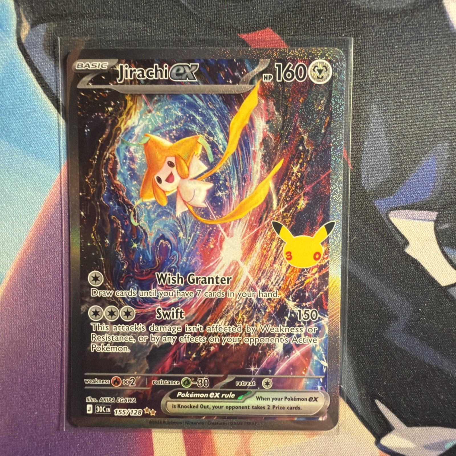 Pokemon TCG Jirachi EX 155/128 30th Celebration Secret Illustration Rare (SIR)