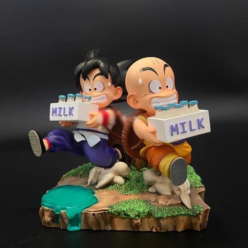 Funny Son Goku & Kuririn MilkMan Figure PVC Statue Anime Dragon Ball WITH BOX