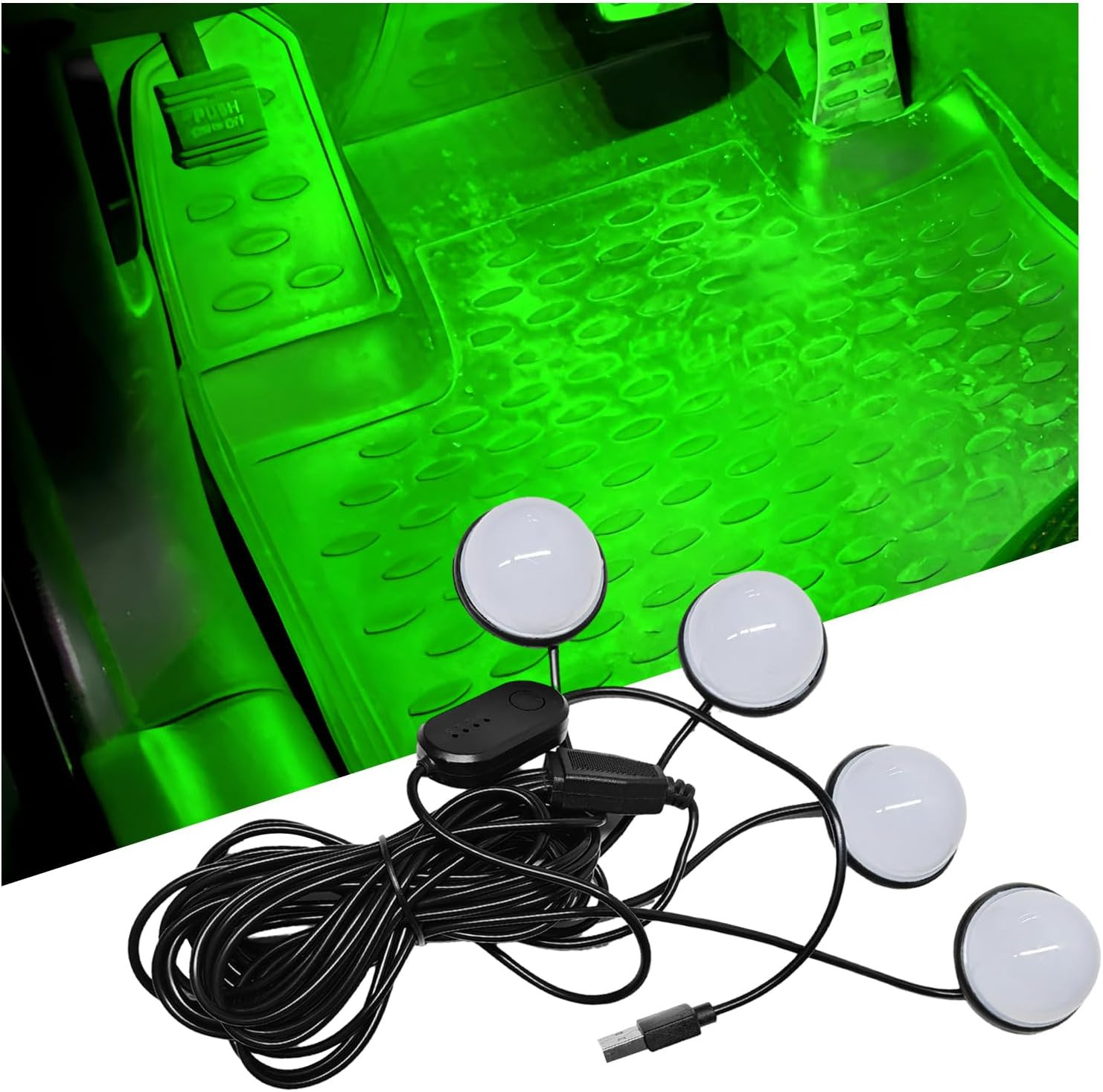 Car Interior LED Lights, 5V 3W Bright Ambient Light Vehicle Under Dash Neon Lamp