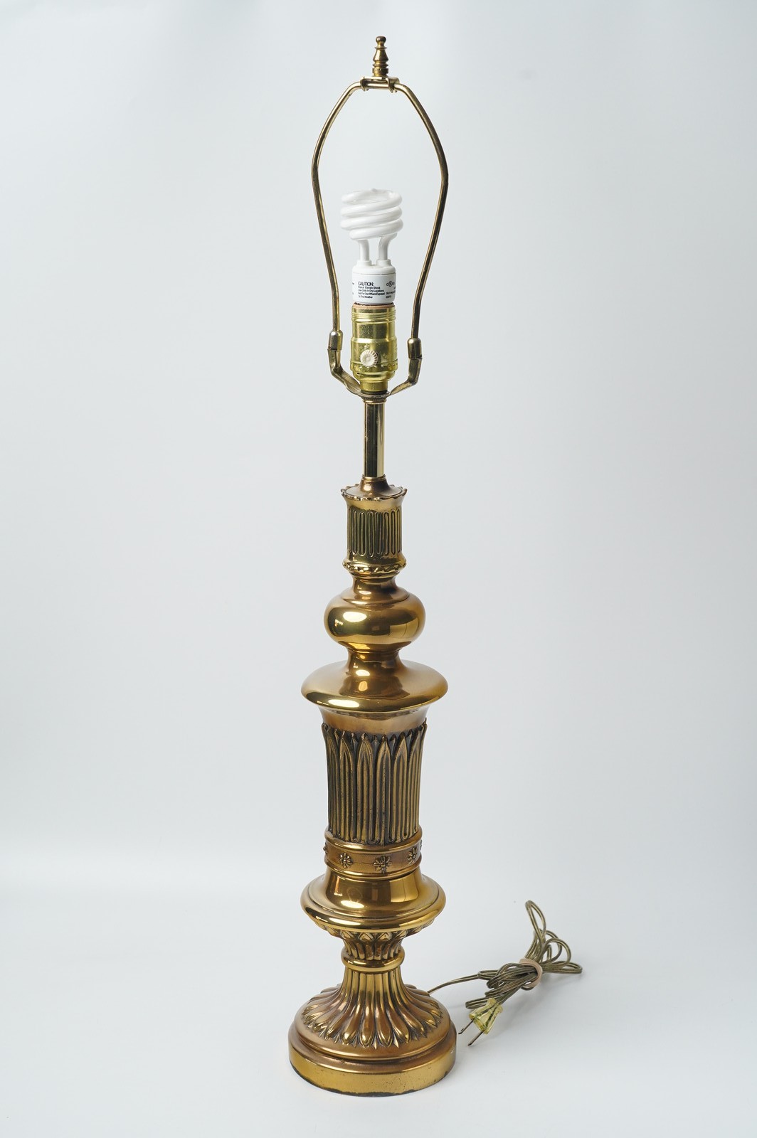 Vintage Stiffel Style Brass Table Lamp Neoclassical Fluted Column 31
