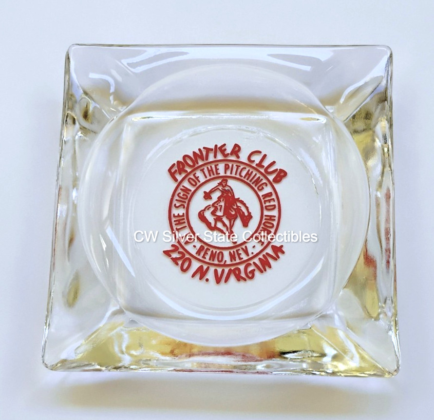 ca 1940's-50's Vintage Nevada Casino Ashtray, Frontier Club, Reno NV Variant #2