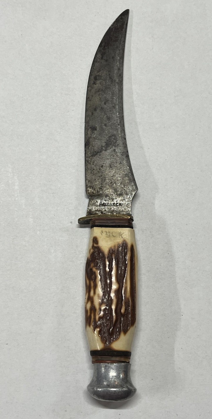 Vintage German Edge Brand Solingen Genuine Stag Fixed Blade Bowie Knife
