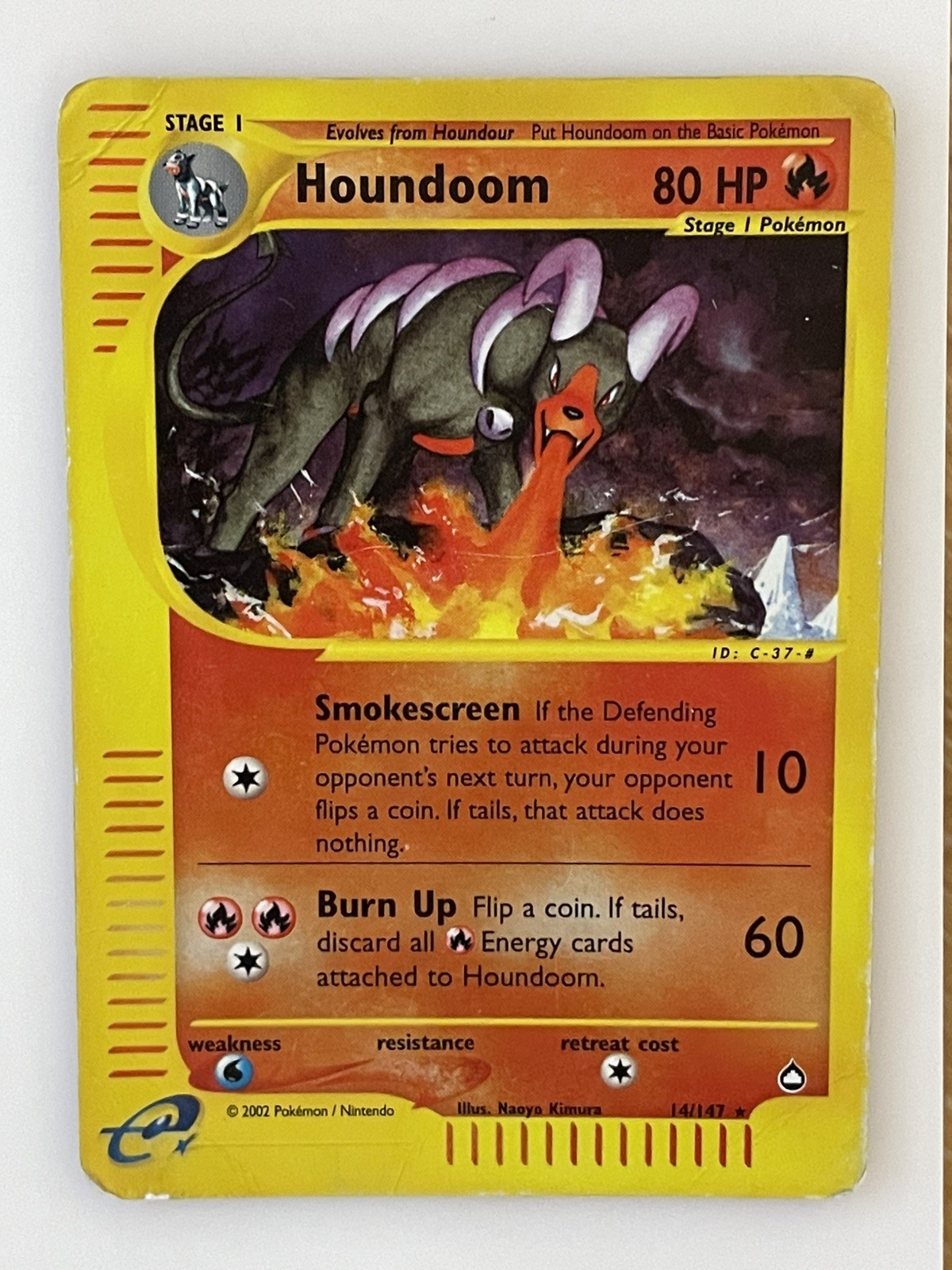 Houndoom 14/147 Aquapolis Reverse Holo Rare Heavily Played WOTC 2002