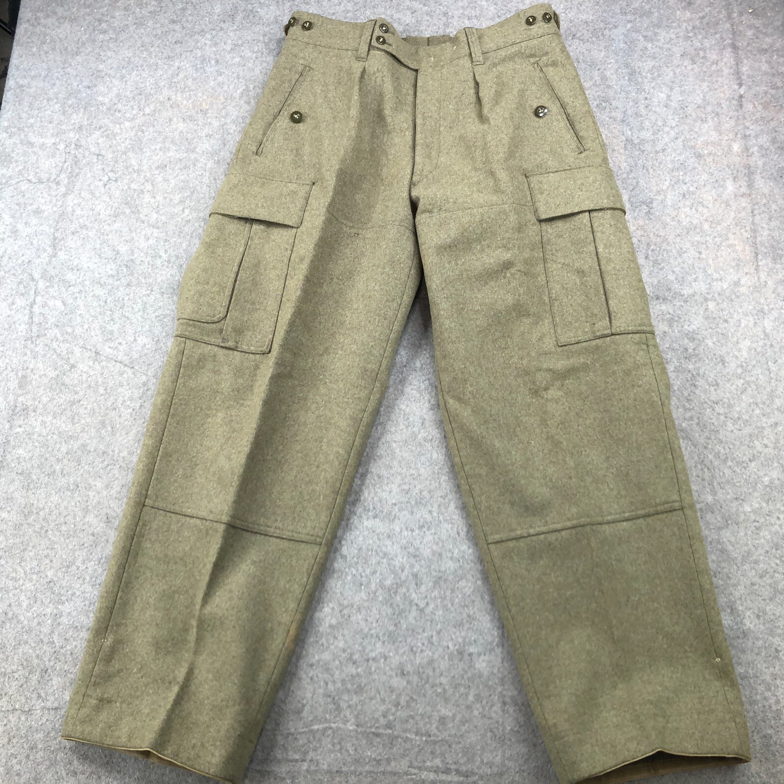 Alois Heiss KG Pants 33x30 German Military Army Wool Cargo Trouser 1960s 1970s