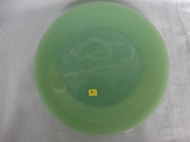 Mid Century Modern Fire King Jadeite Jane Ray Salad Plate Very Good Used Cond.