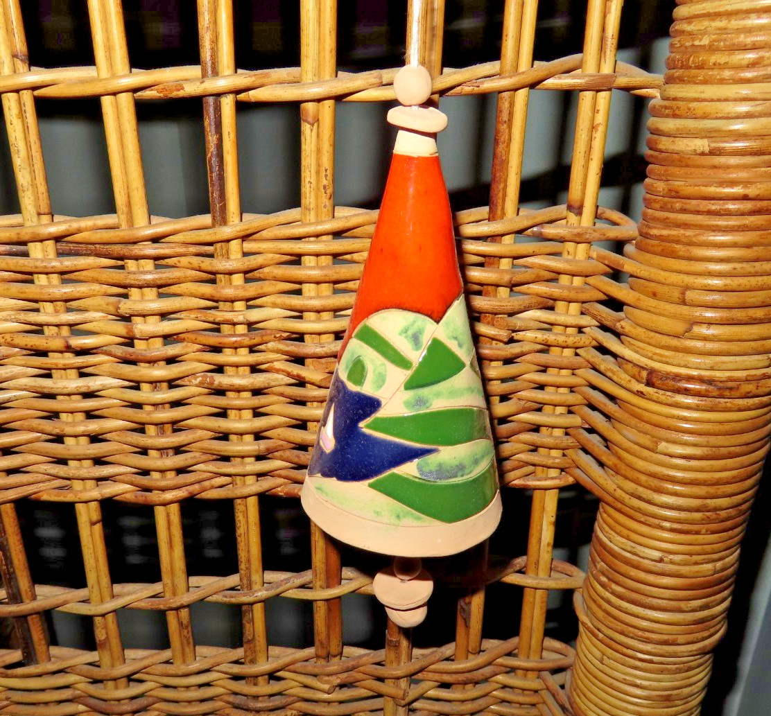 island of Capri Italian Pottery Hand Painted cone shaped bell
