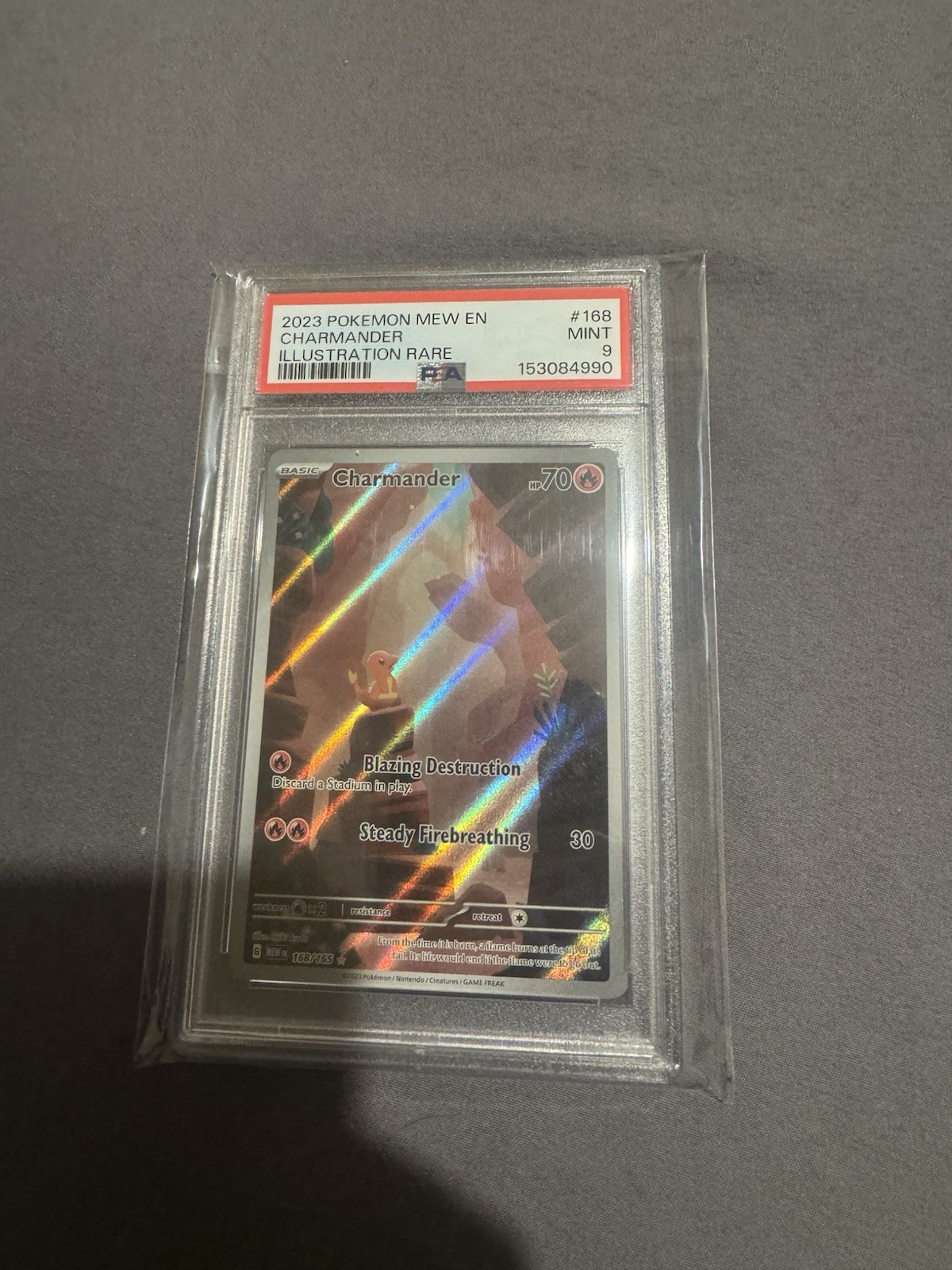 2023, Charmander, #168, Pokemon Mew, Illustration Rare, PSA 9