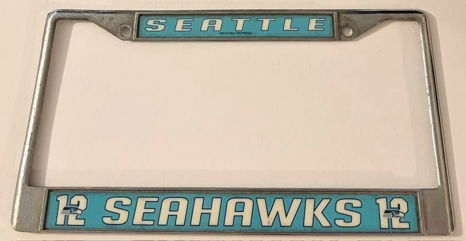 Vintage Seattle Seahawks Booster License Plate Frame 12 Washington