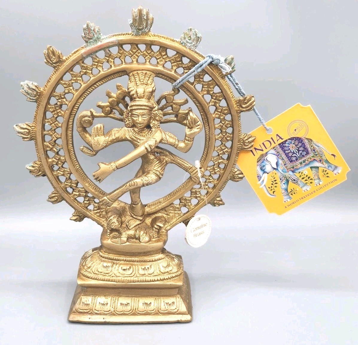 GENUINE BRASS INDIA Dancing Lord Shiva Nataraja Statue Temple Decoration BM40 Ne