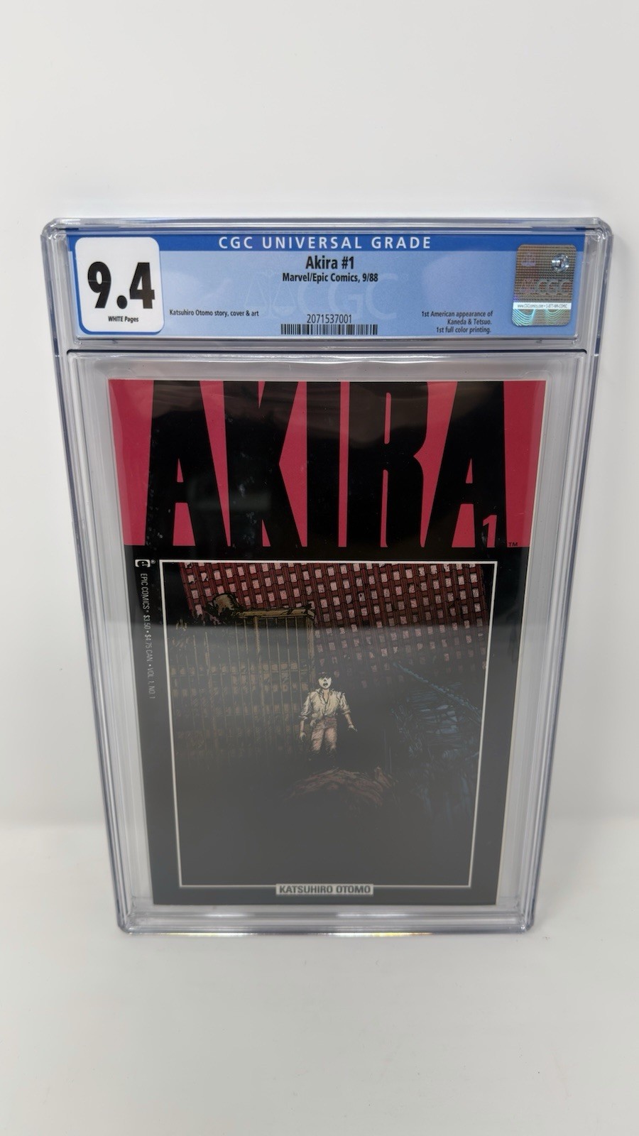 Akira #1 Epic Comics 1988 First Print Katsuhiro Otomo  CGC 9.4 First Appearance