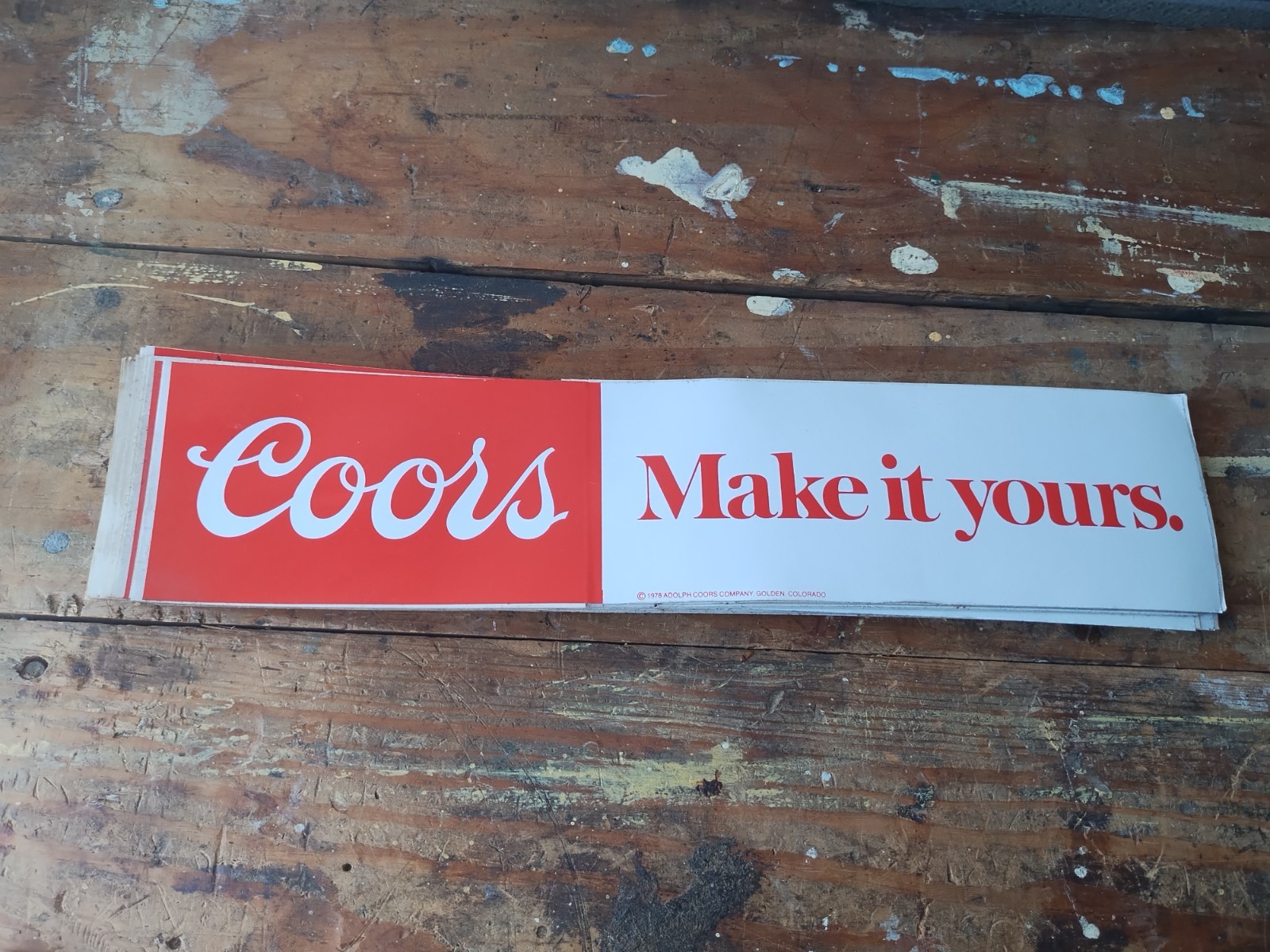 Vintage Coors Sticker 1978 NOS Large Bumper 14 Inch Make It Yours