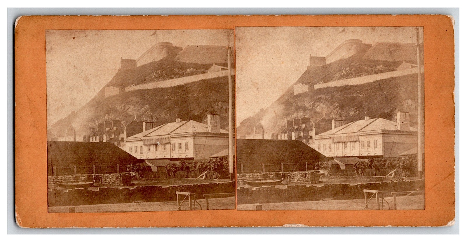 Citadel from the Queens Wharf Quebec City Canada Stereoview 1860c