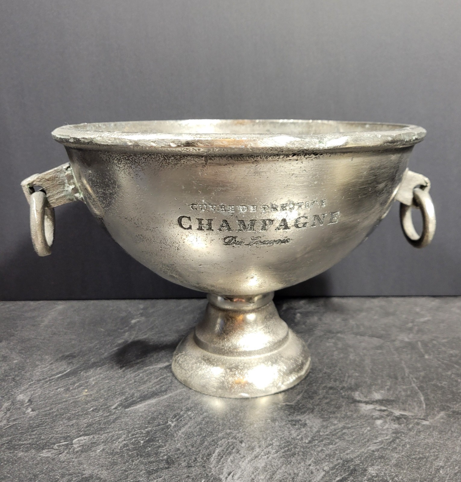Cuvee De Prestige Champagne Du Louvois Pedestal Ice Bucket/Wine Cooler Vintage