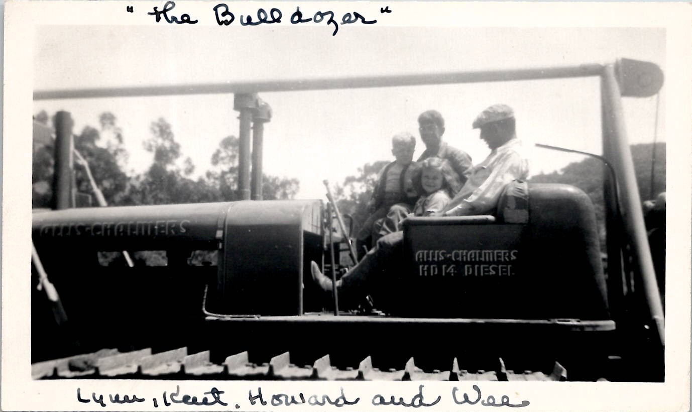 Farmer Man and Children Riding Allis-Chalmers HD-14 Tractor 1950s VTG Photo #2