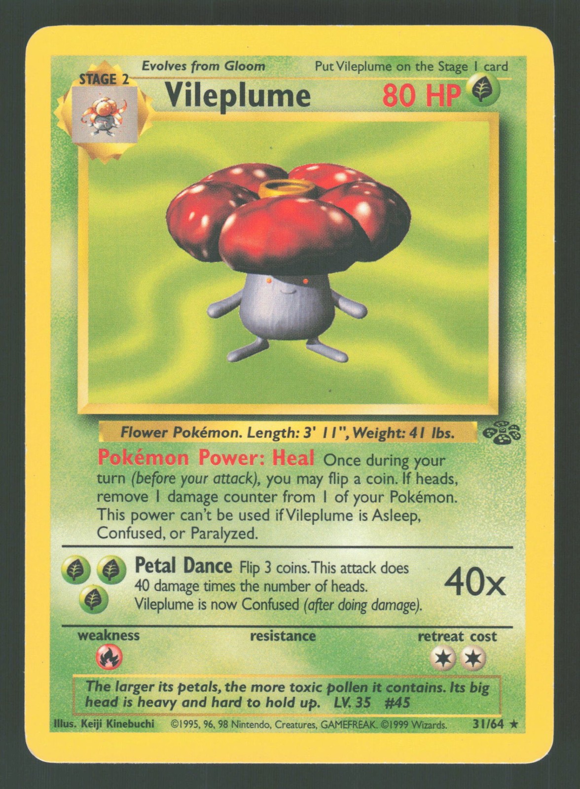 English LP Vileplume (31) 31/64 JU Unlimited Pokemon Jungle