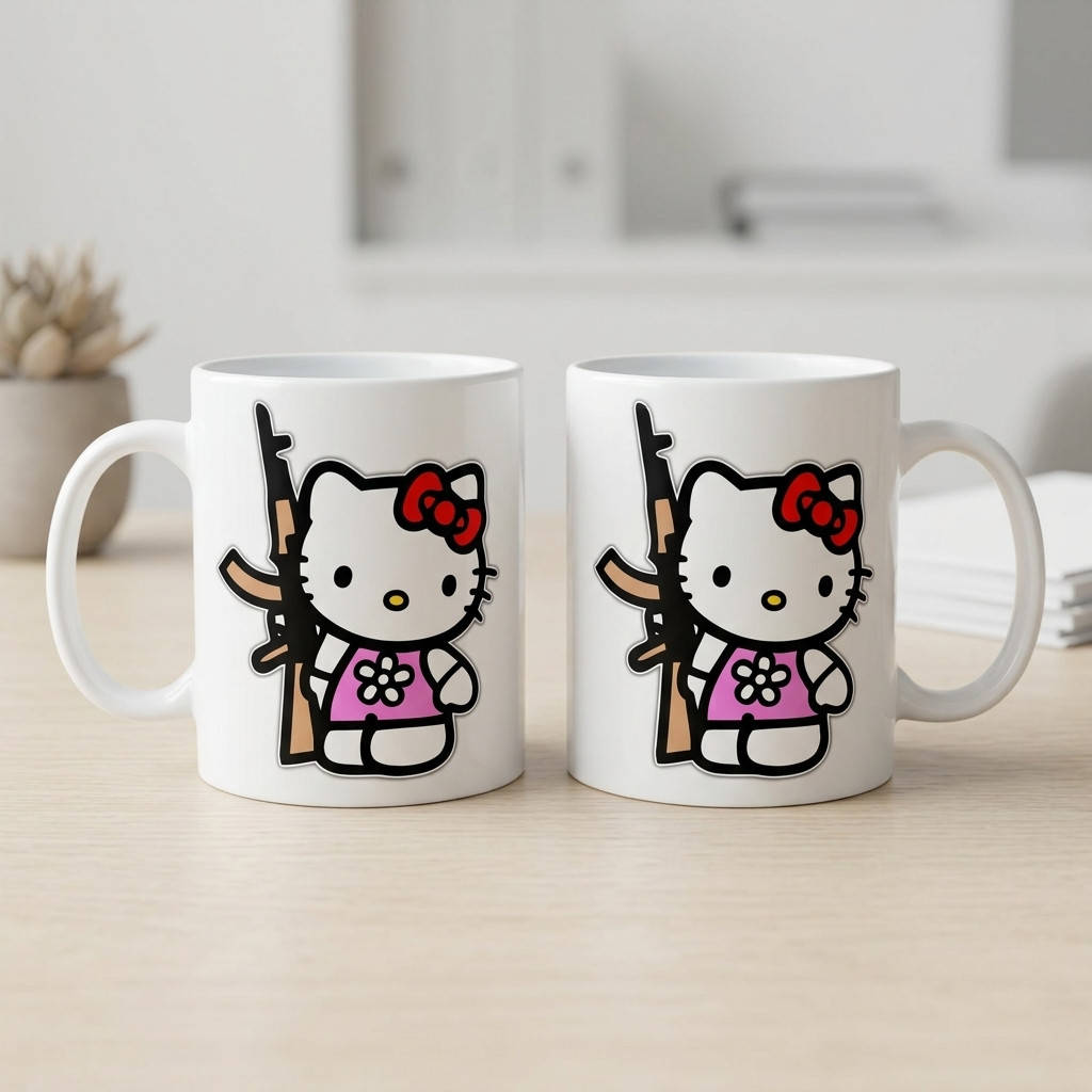 KITTY WITH AK-47 Coffee Mug
