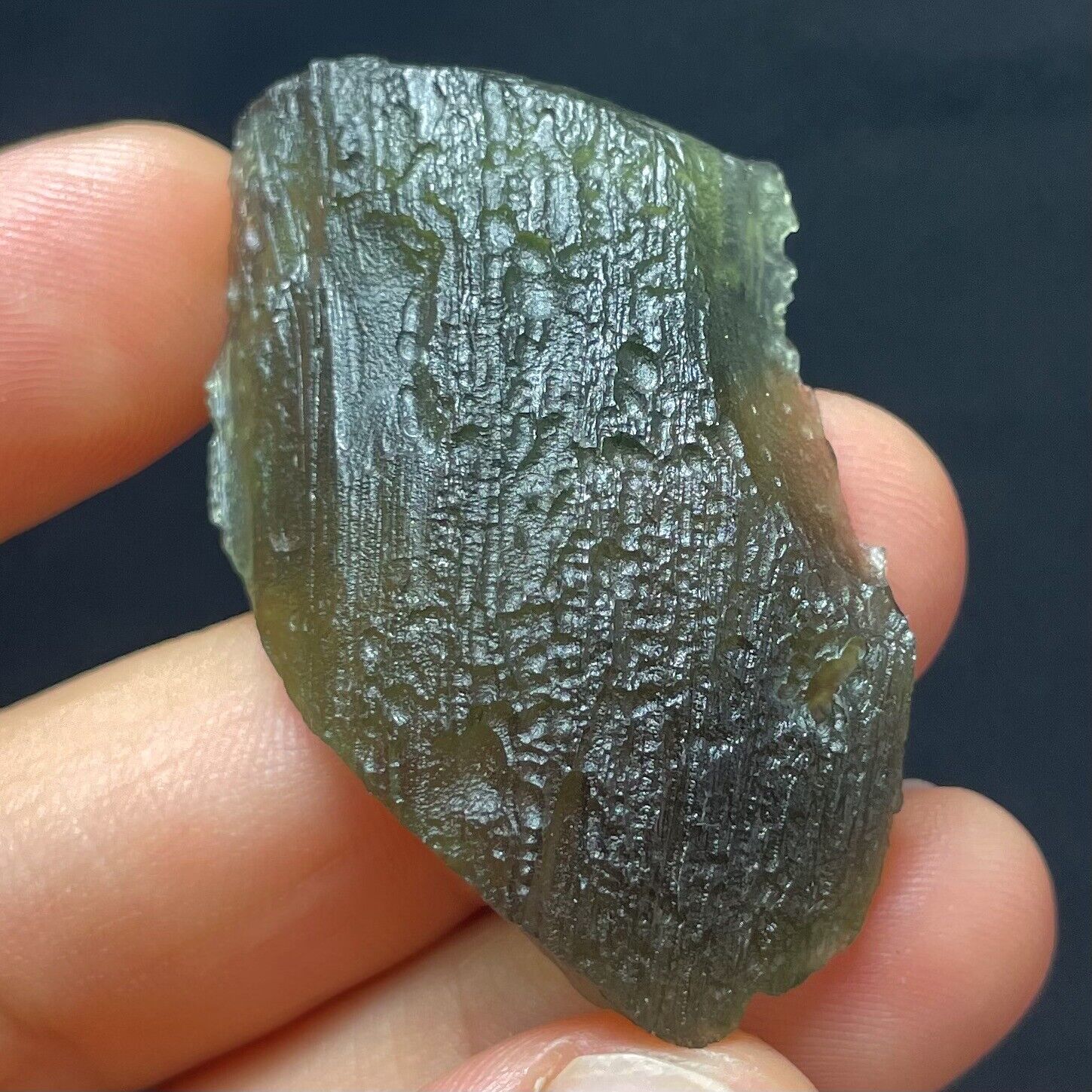 Natural Moldavite from Czech Republic 12.25g Green Tektite, Meteorite Impact