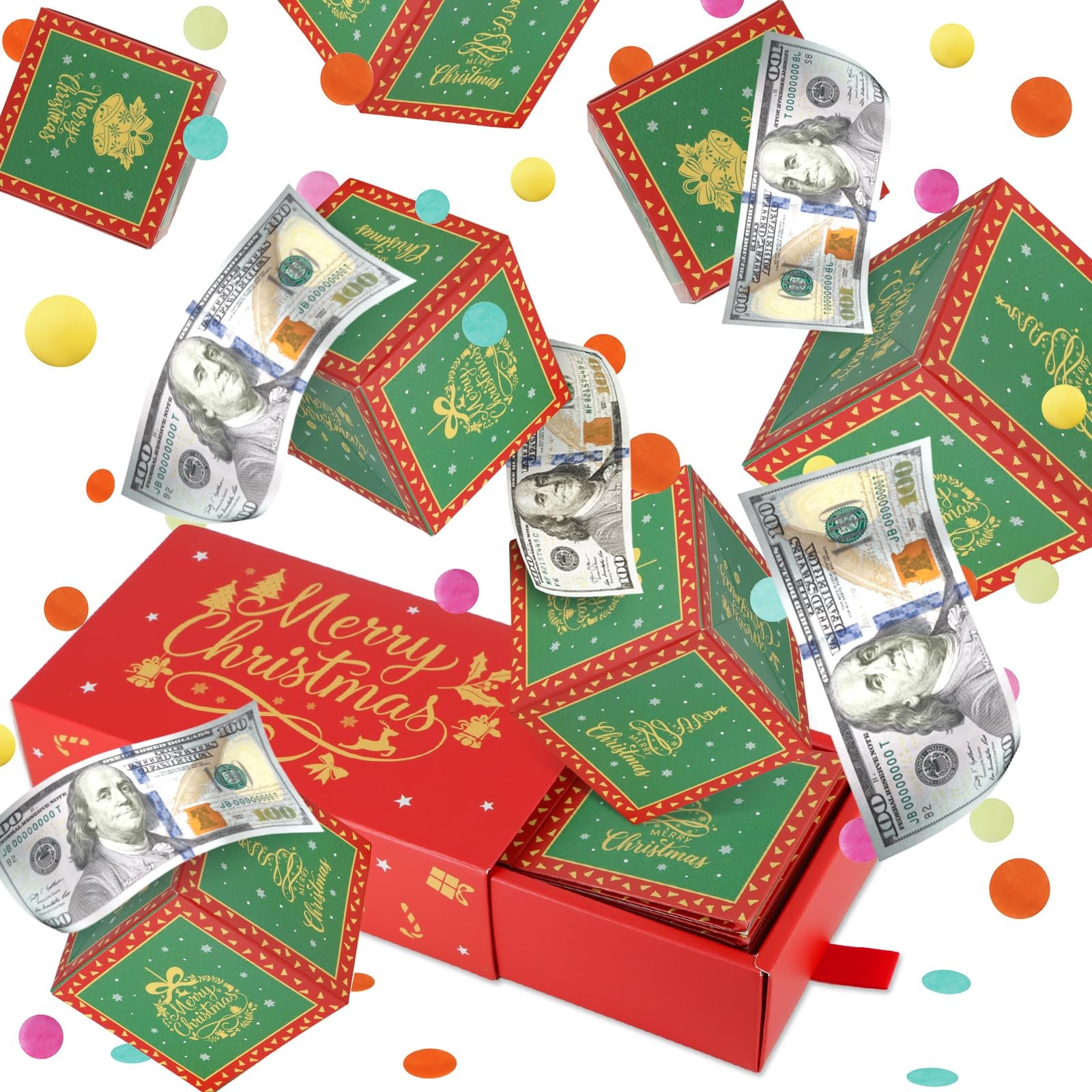 Christmas Surprise Gift Box Explosion for Money - DIY Pop Out Folding Bounce ...