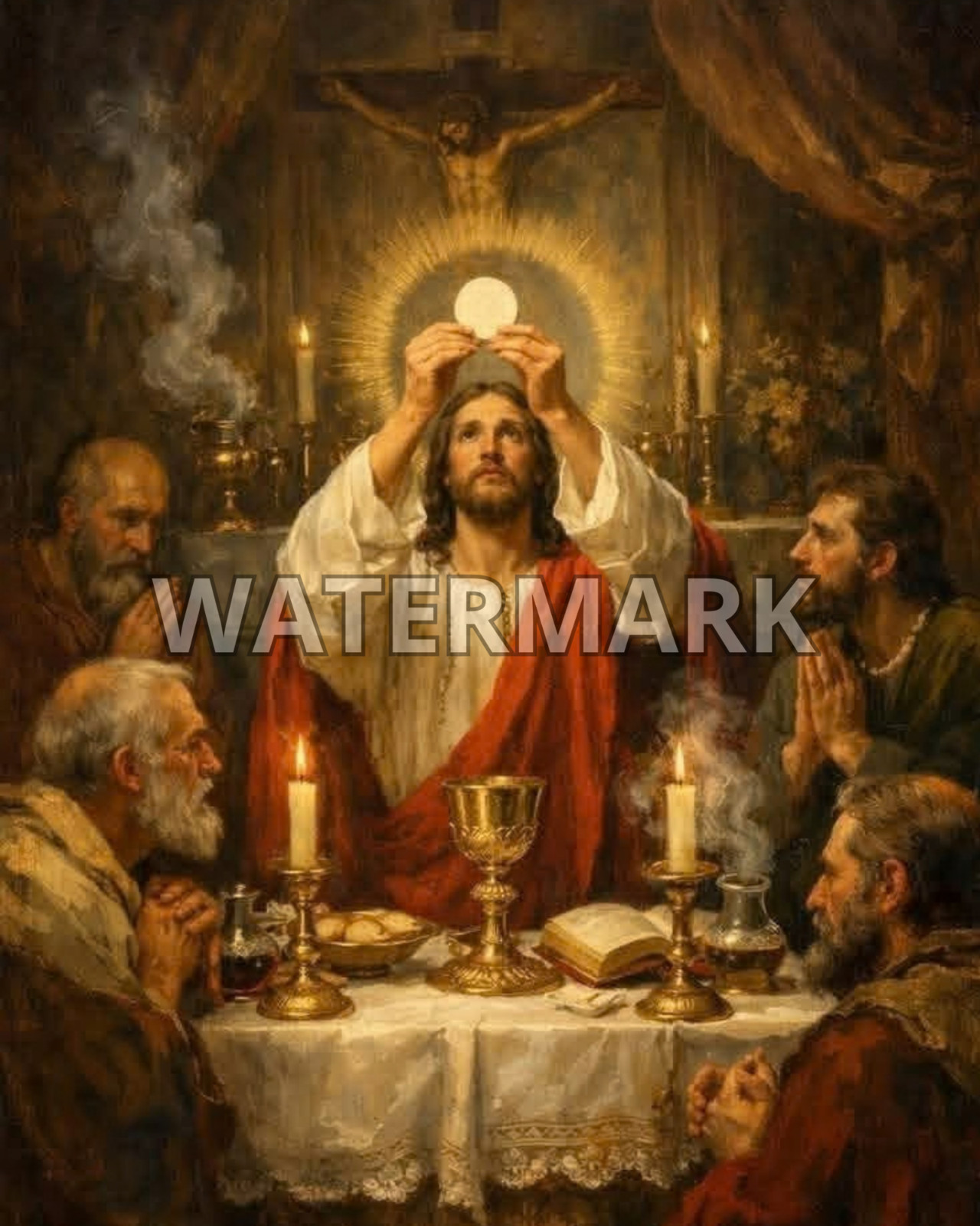 Last Supper Jesus 8x10 Glossy Photo Print Catholic Eucharist Christian Art 44