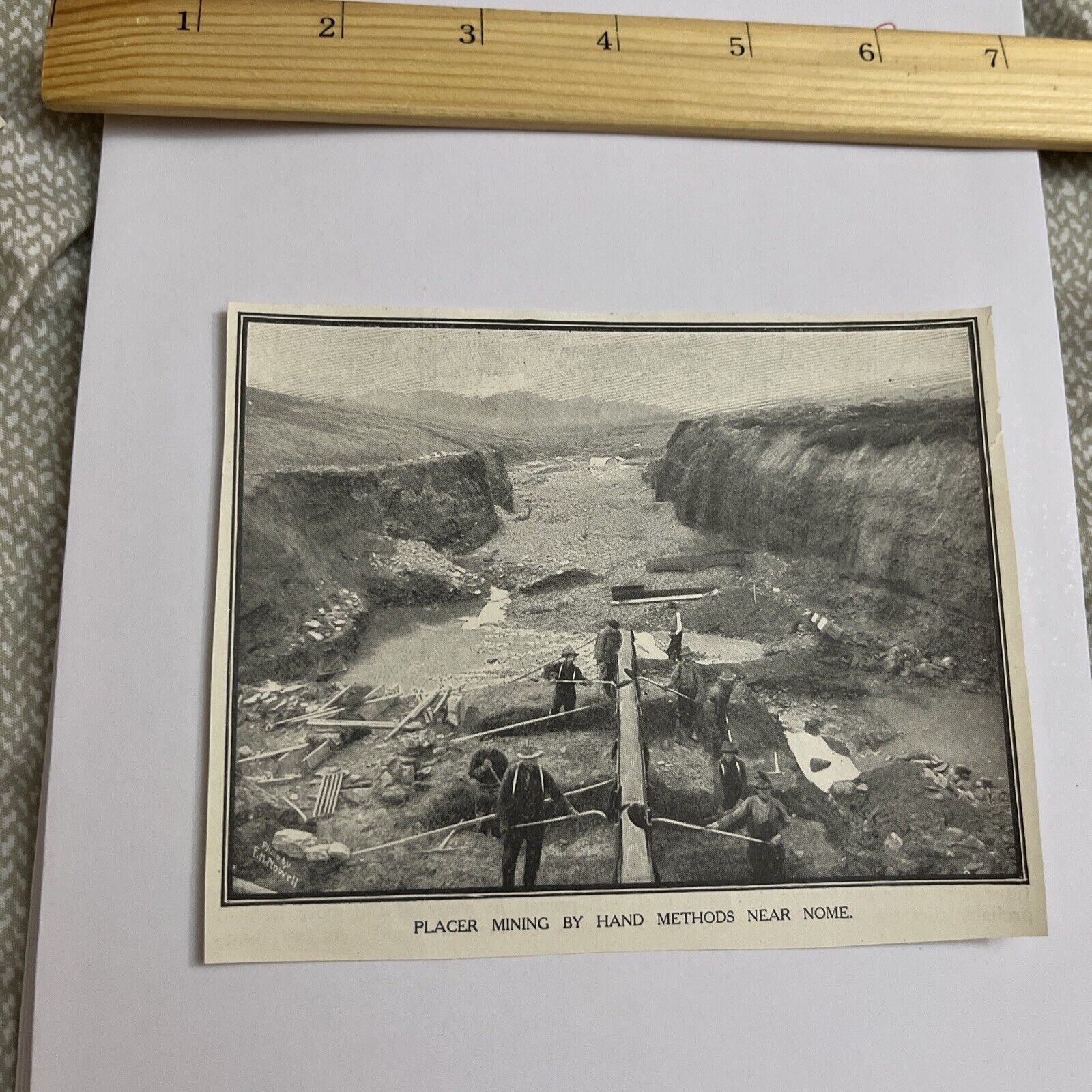 Antique 1909 Image: Placer Mining By Hand Methods Near Nome Alaska Mine History