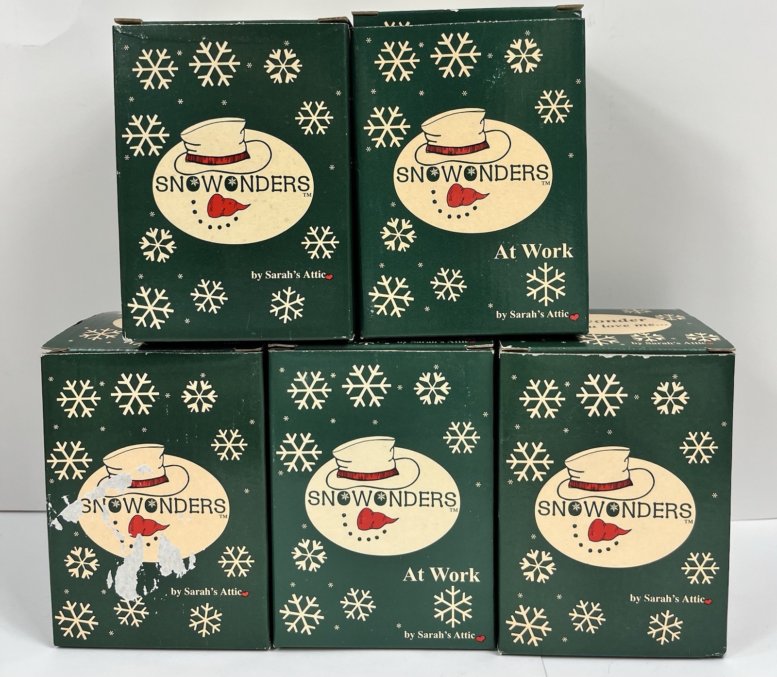 Vintage Sarah's Attic Snowonders Snowman Collection Lot of 5 Figures