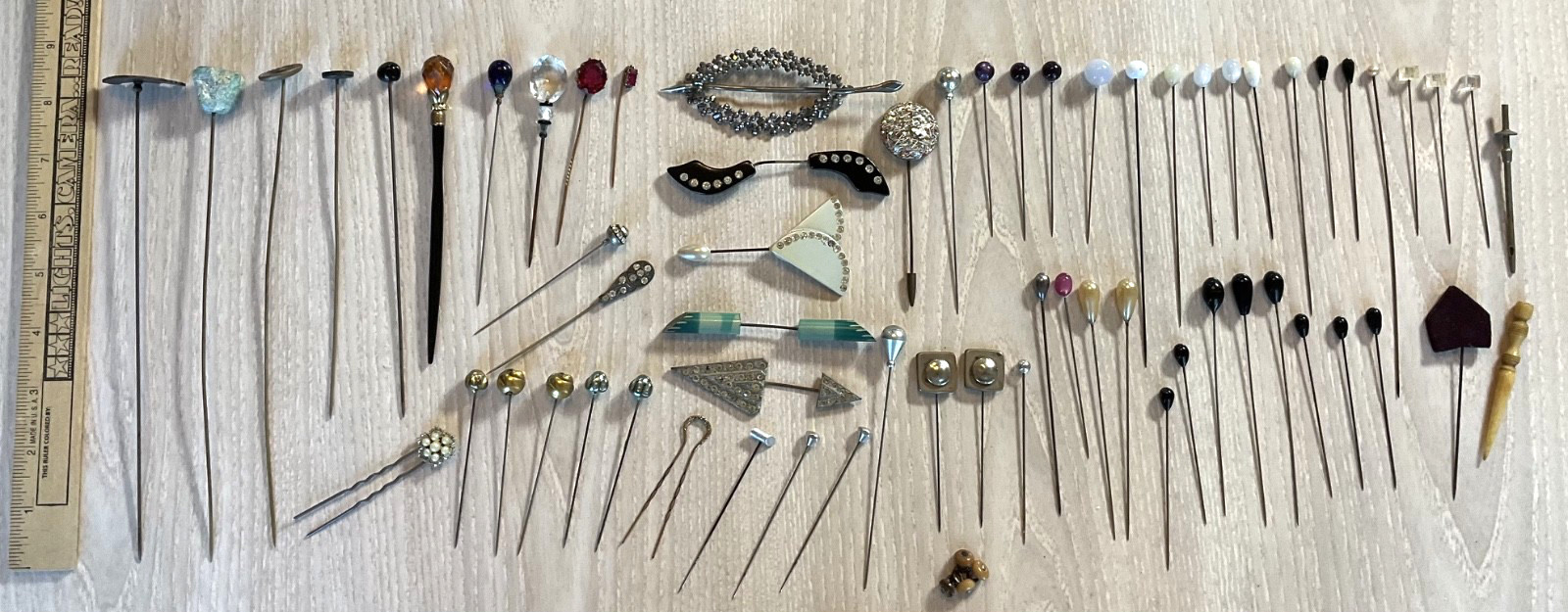 VTG Antique Late 1800s Early 1900s Lot Of 60 Assorted ~AS IS~ Victorian Hat Pins