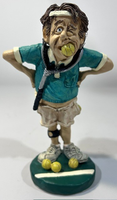 Doug Harris Causing A Racket Tennis Player Figurine 6.5\