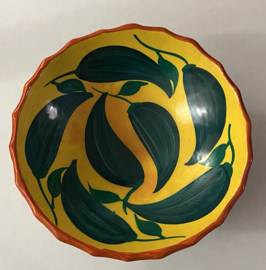 Mexican Terra-Cotta Wall-Hanging Bowl 5 1/2\