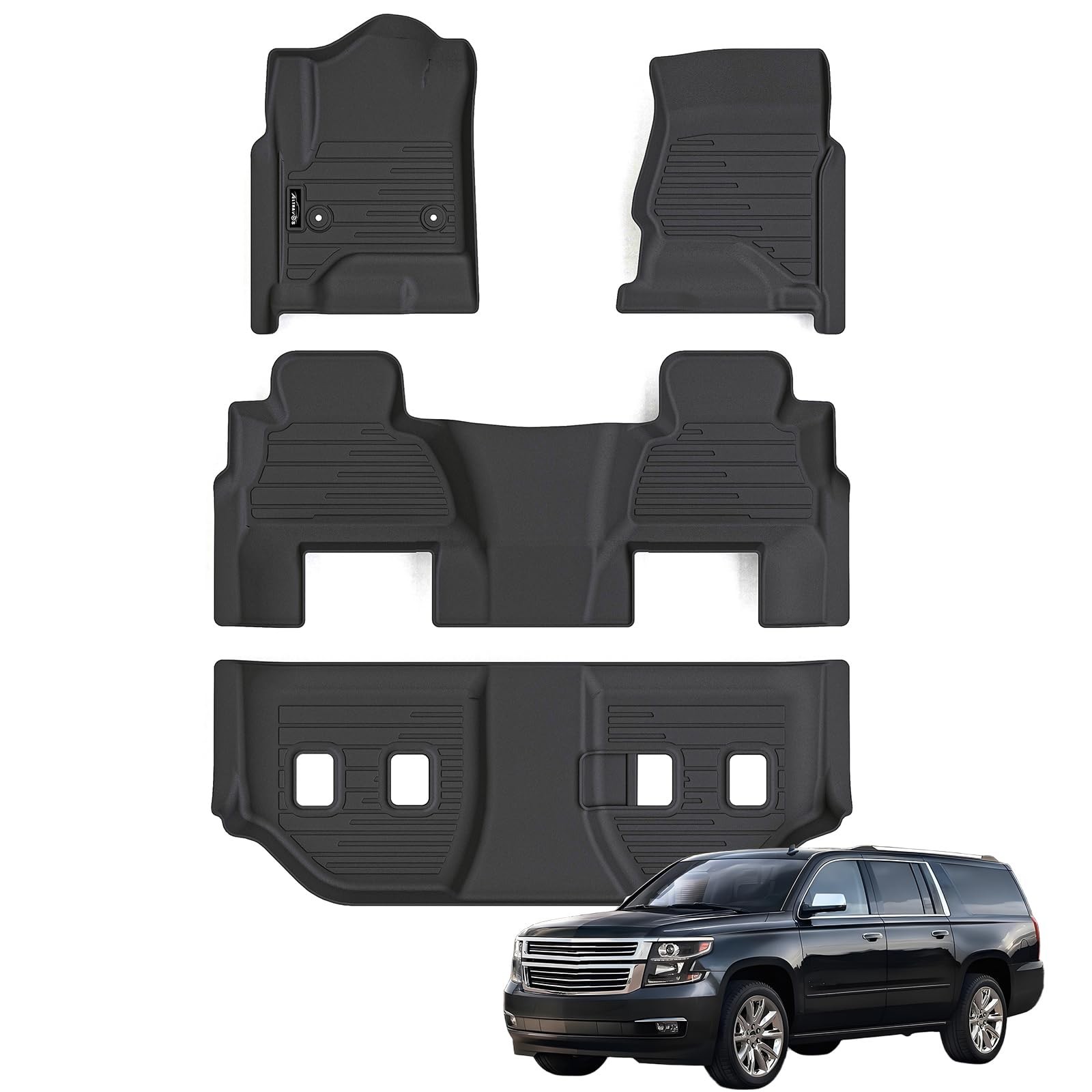 Floor Mats for 2015-2020 Chevy Suburban Only 7 Seats (2nd Row Bucket Seats) &...