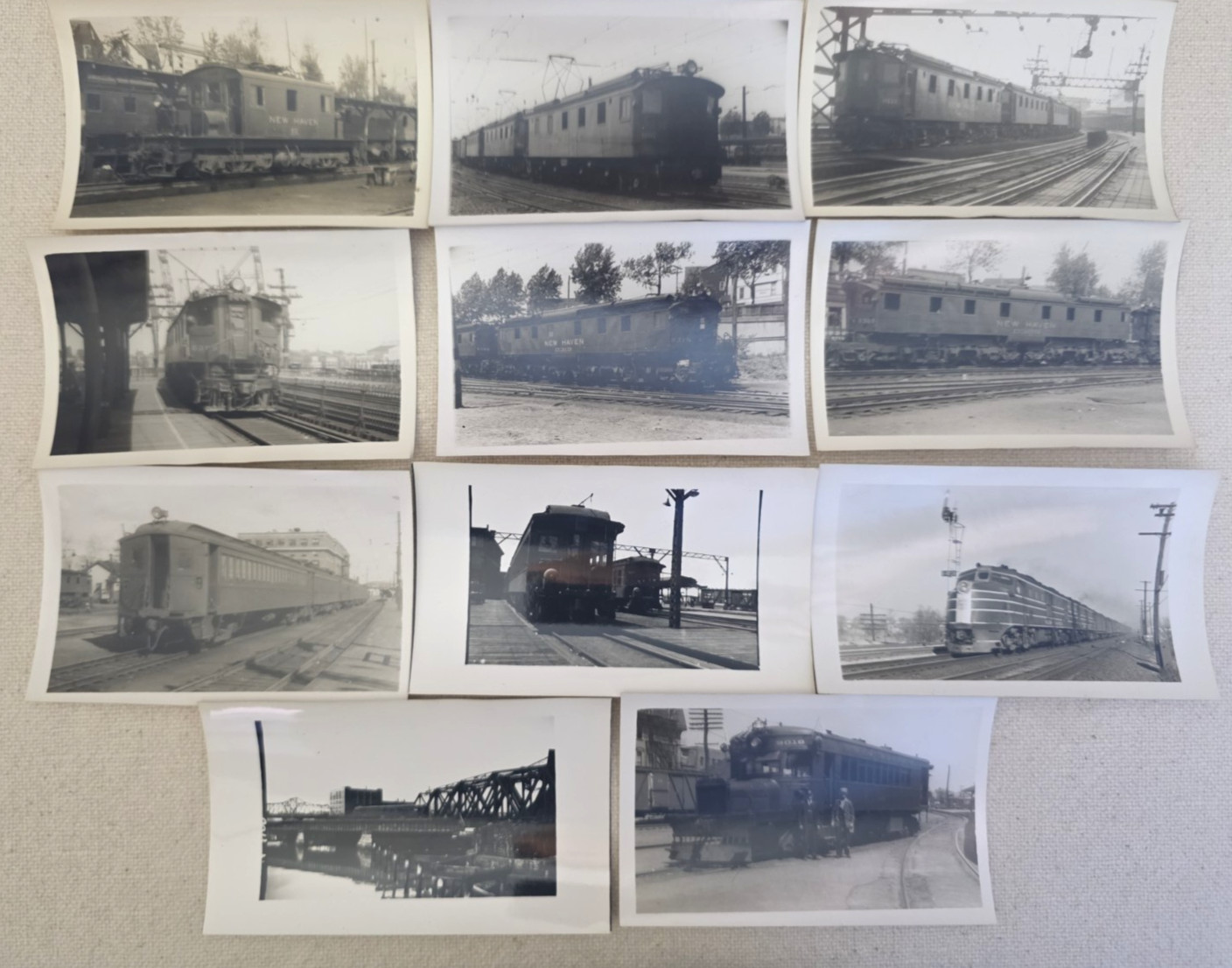 C. 1940s New Haven Railroad Electric And Passenger Snapshot Photo Lot 11 Pieces