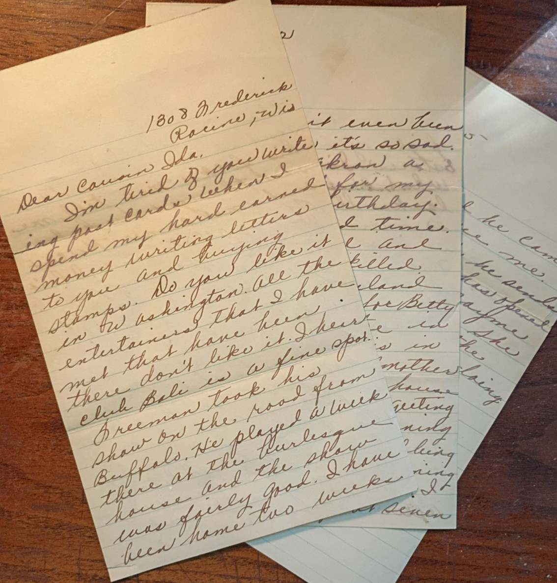 WWII Black Vaudeville/Chitlin Circuit Burlesque Dancer Letter-Club Bali Moonglow