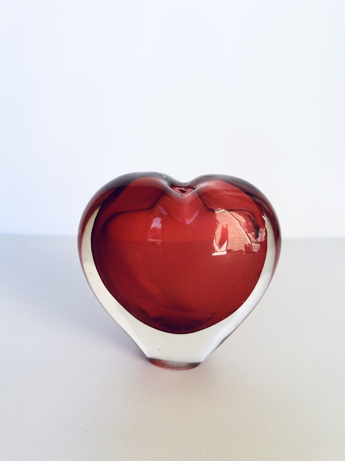 Vintage 1990's dynasty gallery heirloom collectibles Red Heart Shaped Small Vase