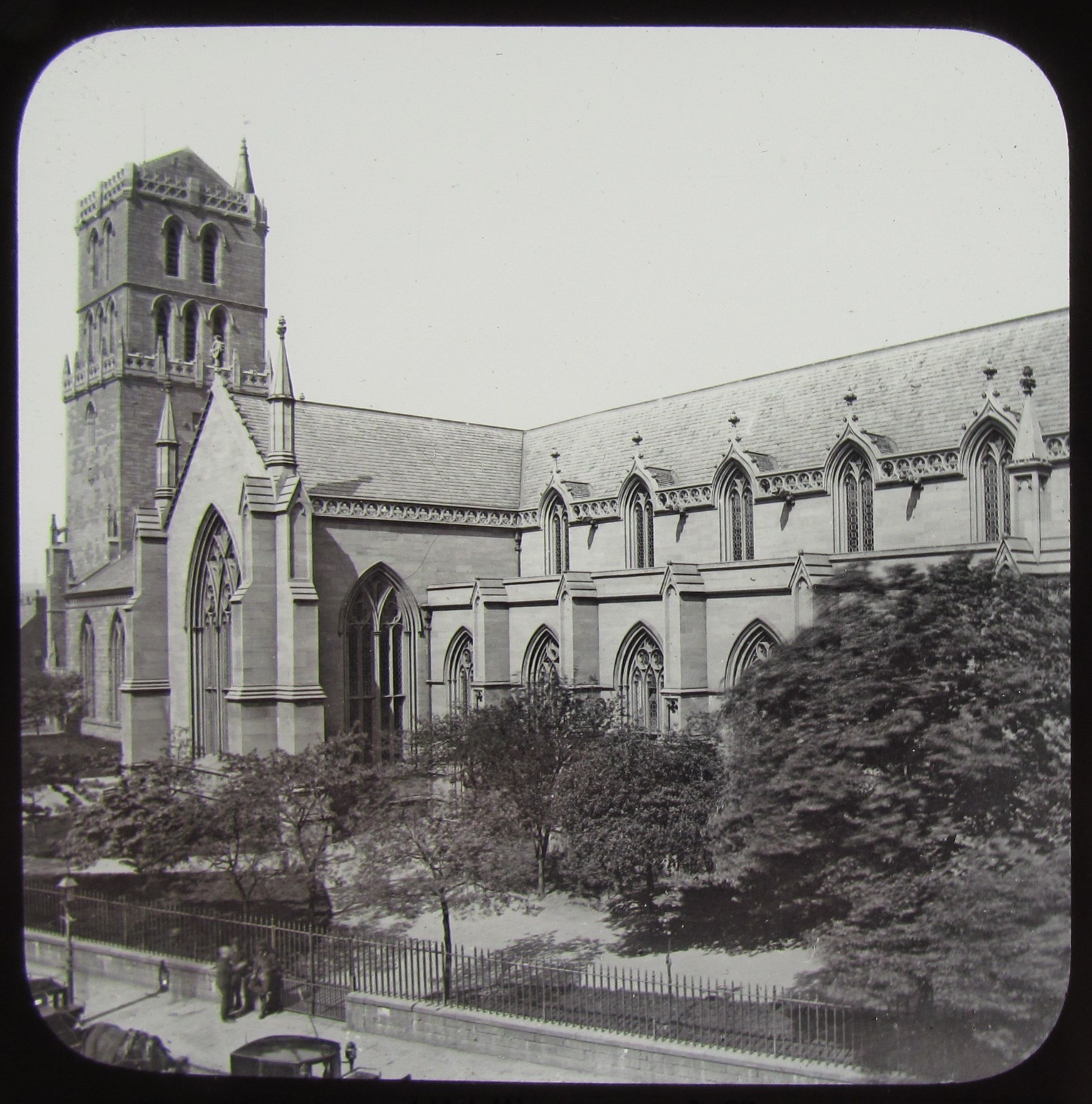 Glass Magic Lantern Slide DUNDEE OLD TOWER AND CHURCHES C1890 PHOTO SCOTLAND