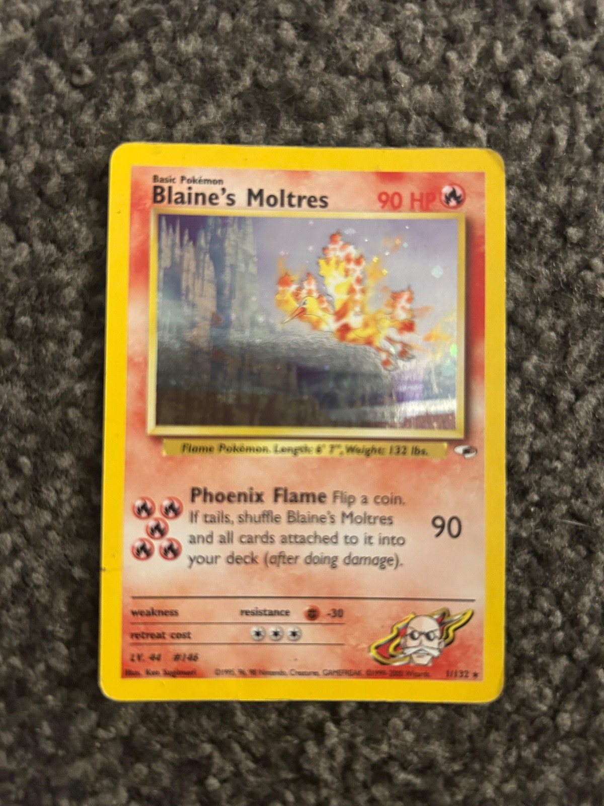 Blaine’s Moltres 1/132 Holo Rare Gym Heroes Pokemon WOTC 2000 Blaine’s Moltres 1/132 Holo Rare Gym Heroes Pokemon WOTC 2000