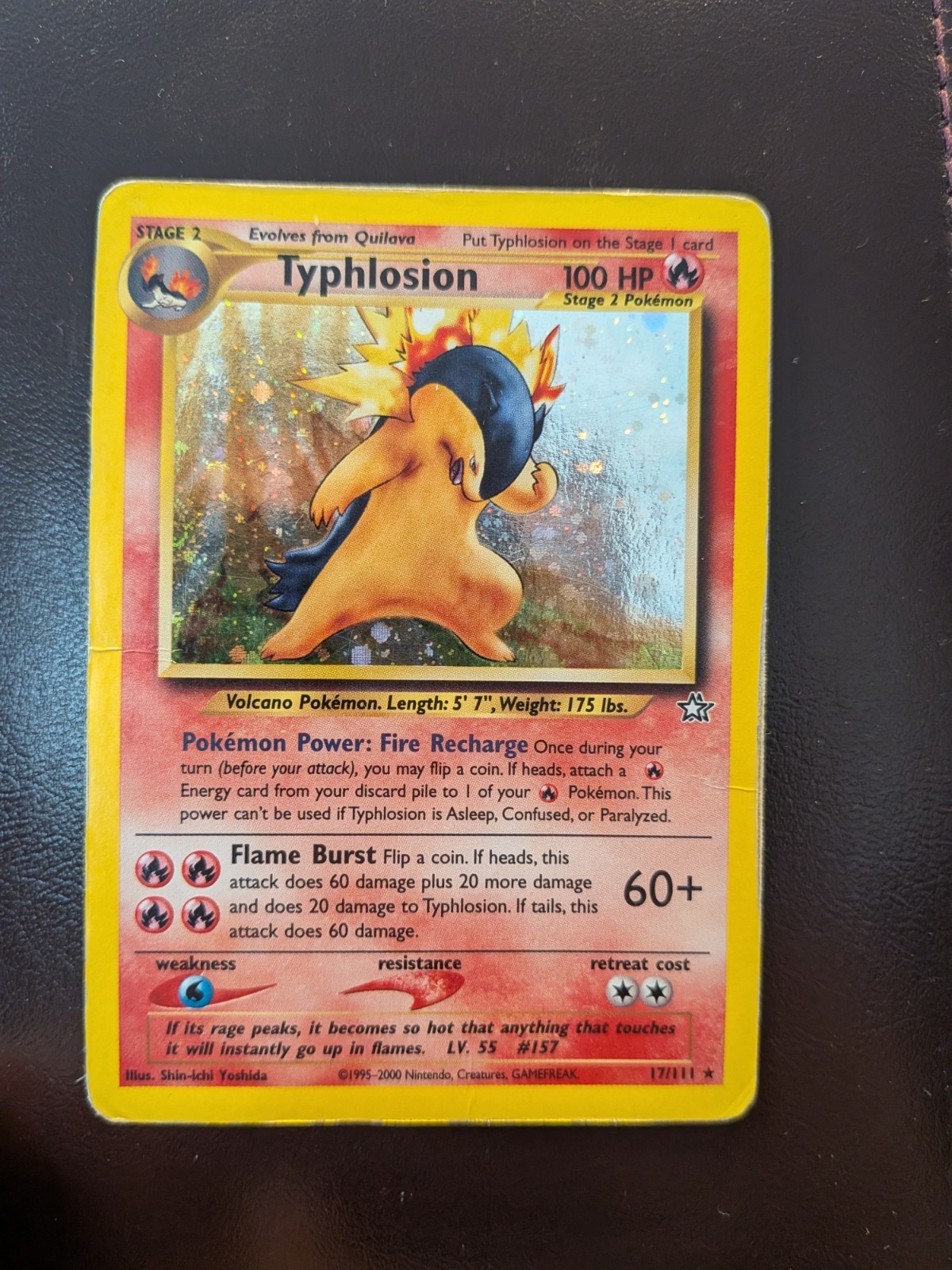 Pokemon TCG Typhlosion Neo Genesis Set Holo Card 17/111 MP/HP