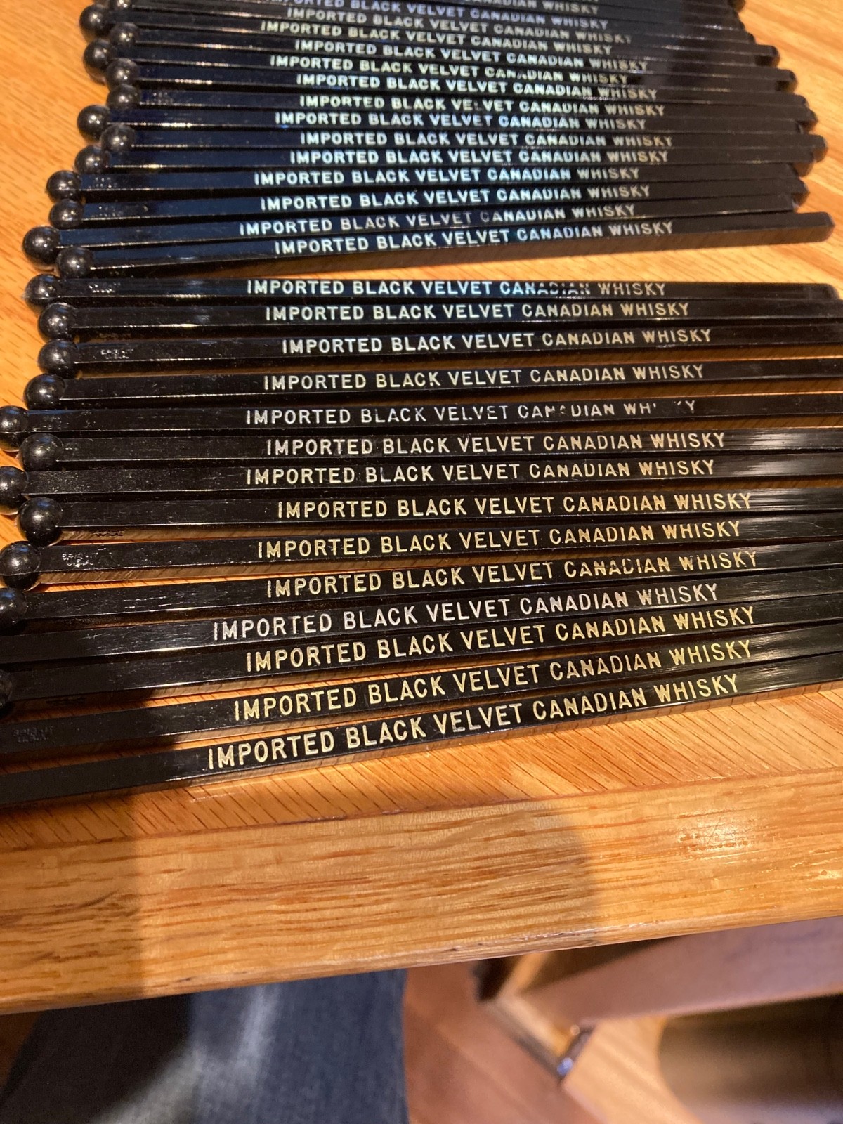 33 Vintage “Imported Black Velvet Canadian Whisky” Stirrers/Swizzle Sticks