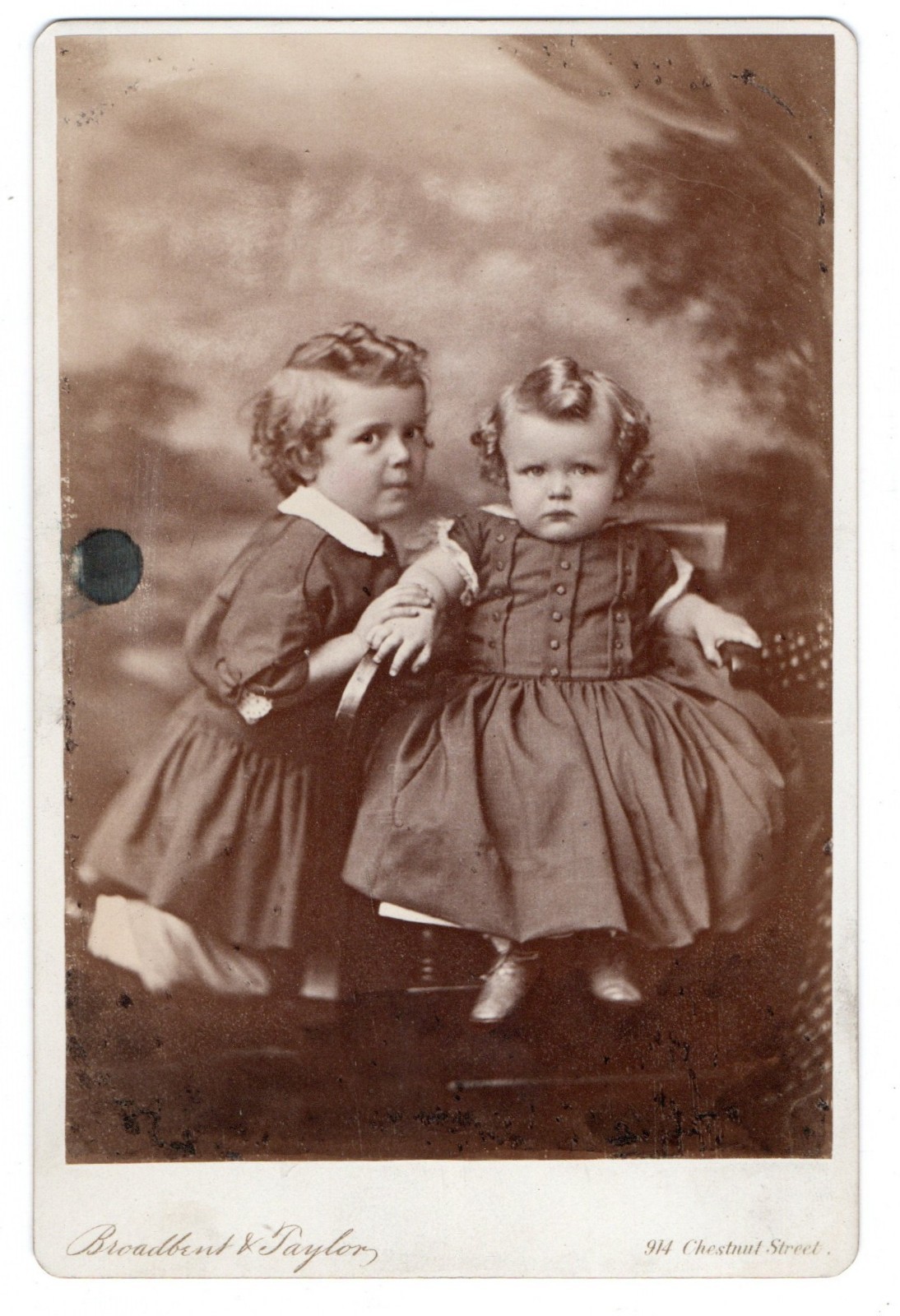 Cabinet Card Photo of Two Identified Boys Copy from Dag by BROADBENT & TAYLOR