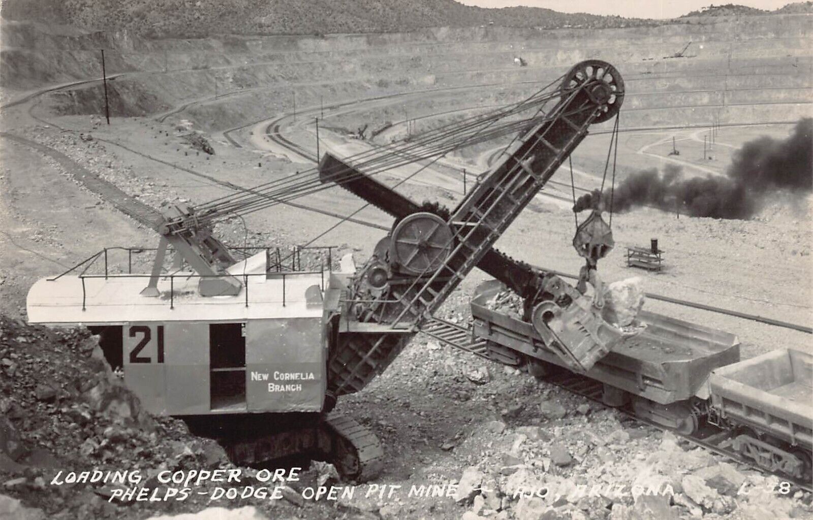 Ajo AZ Arizona RPPC Phelps Dodge Open Pit Mine Cornelia Photo Vtg Postcard D19