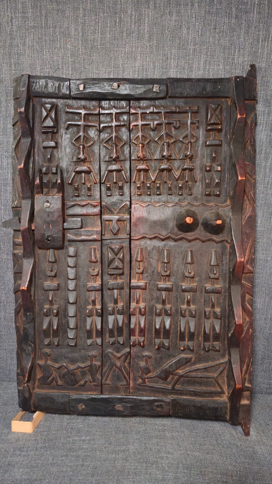 Authentic Vintage Dogon Granary Shutter Door w/ Lock Mali African Tribal Art