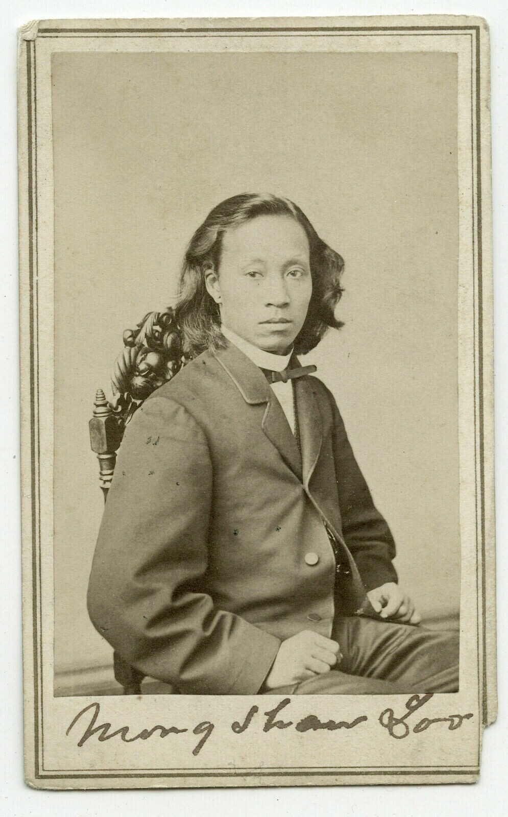 1st international Burmese Doctor USA signed 1860s RARE Maung Loo CDV autograph