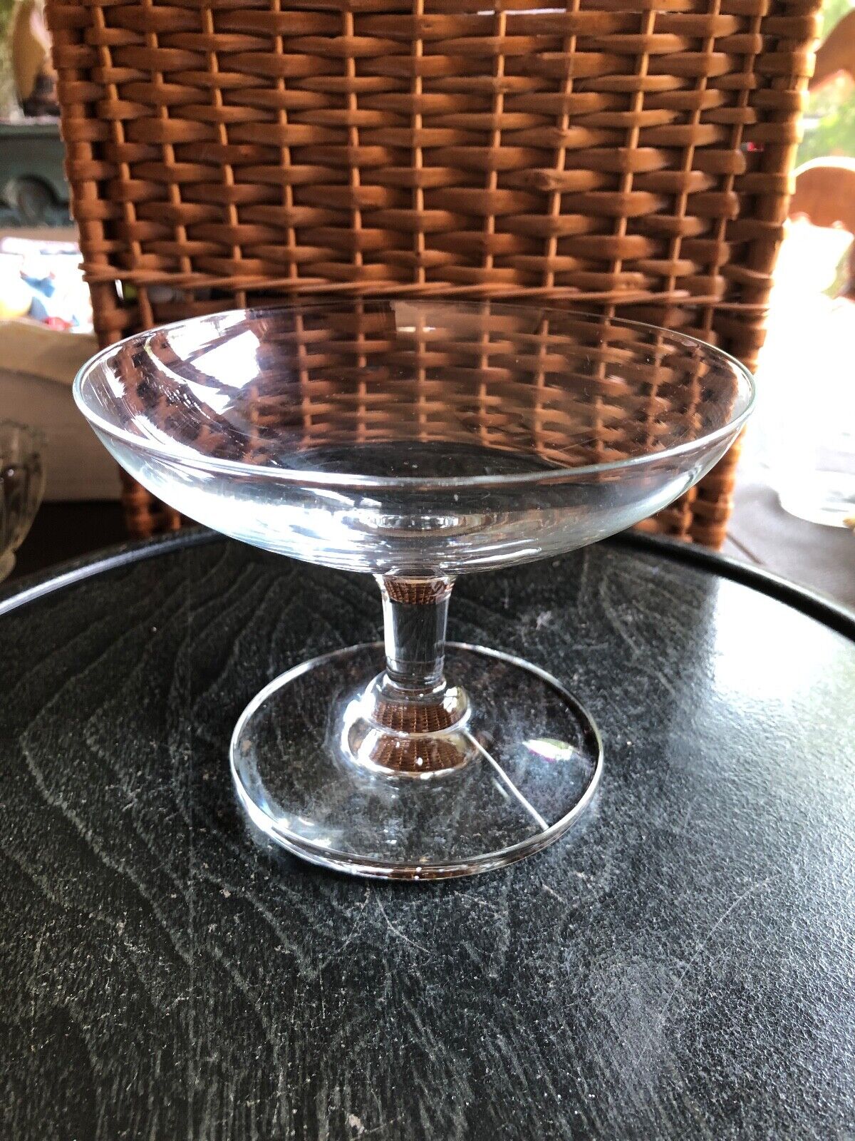 plain clear glass compote bowl  5.5\