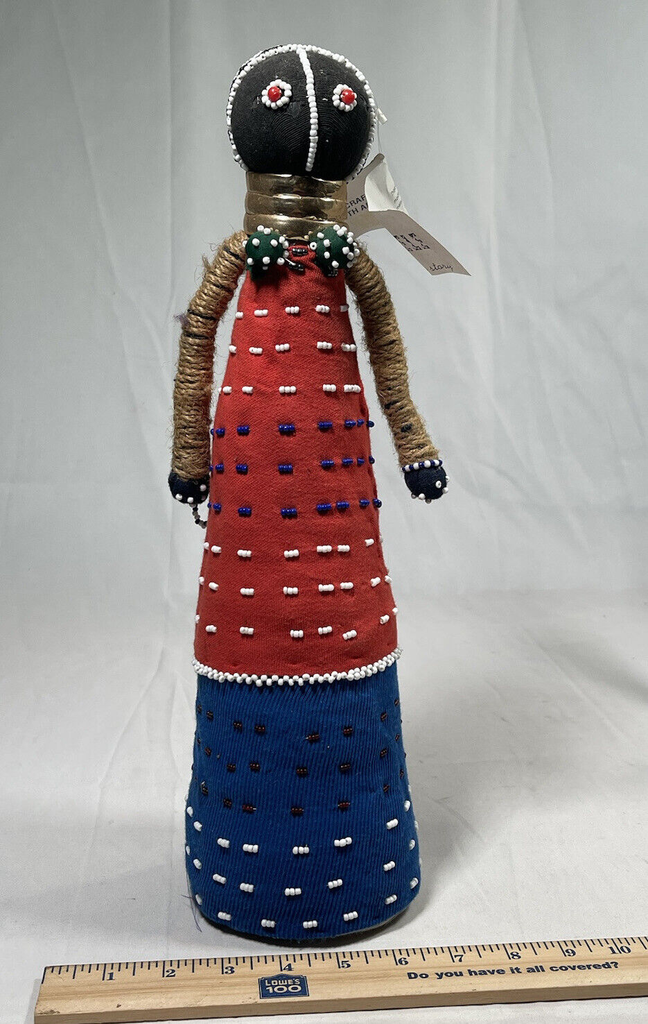 Vintage Ndebele Handmade South African Colorful Beaded Ceremonial Doll 16” #5