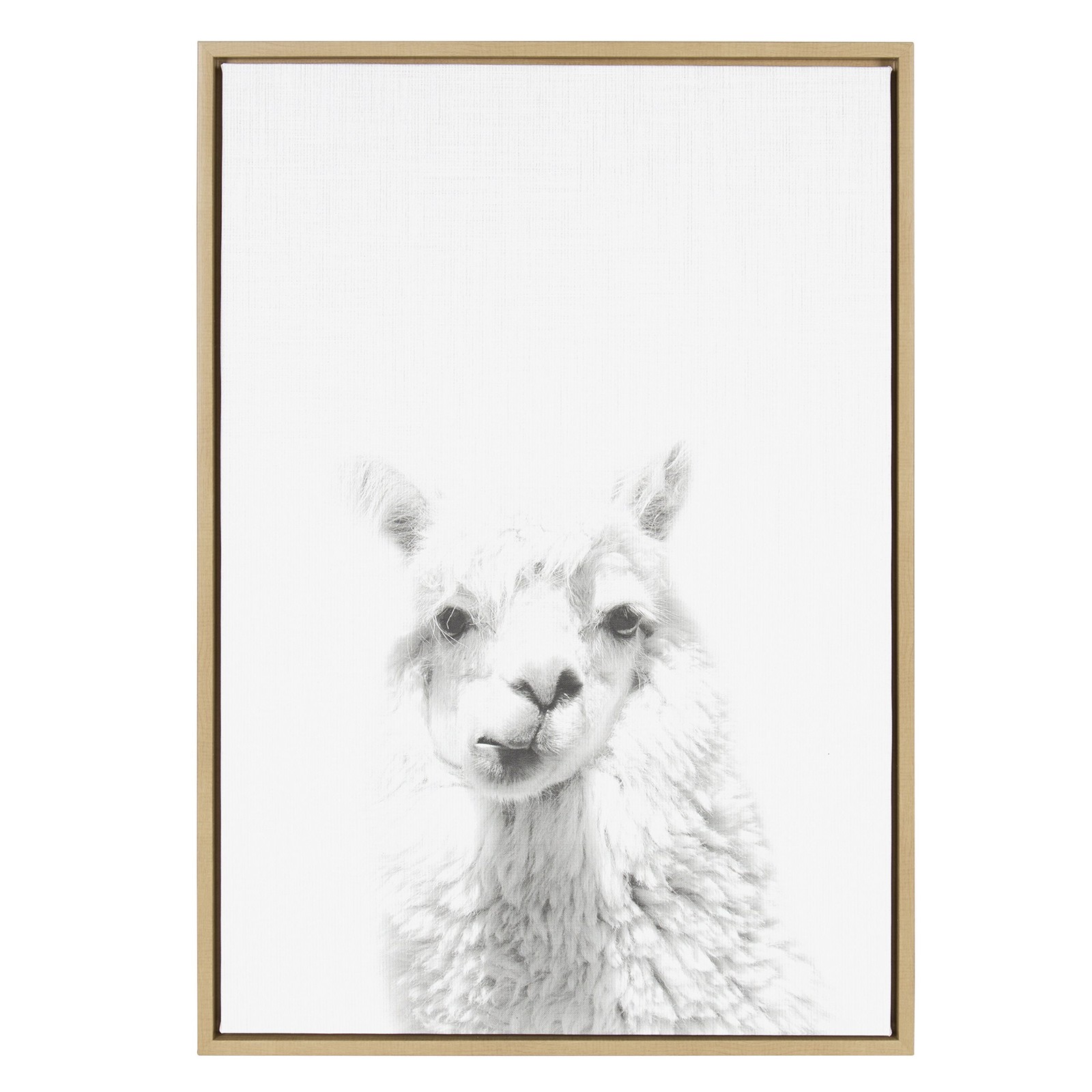 Kate and Laurel Sylvie Alpaca Print Framed Canvas Wall Art 23x33 Natural