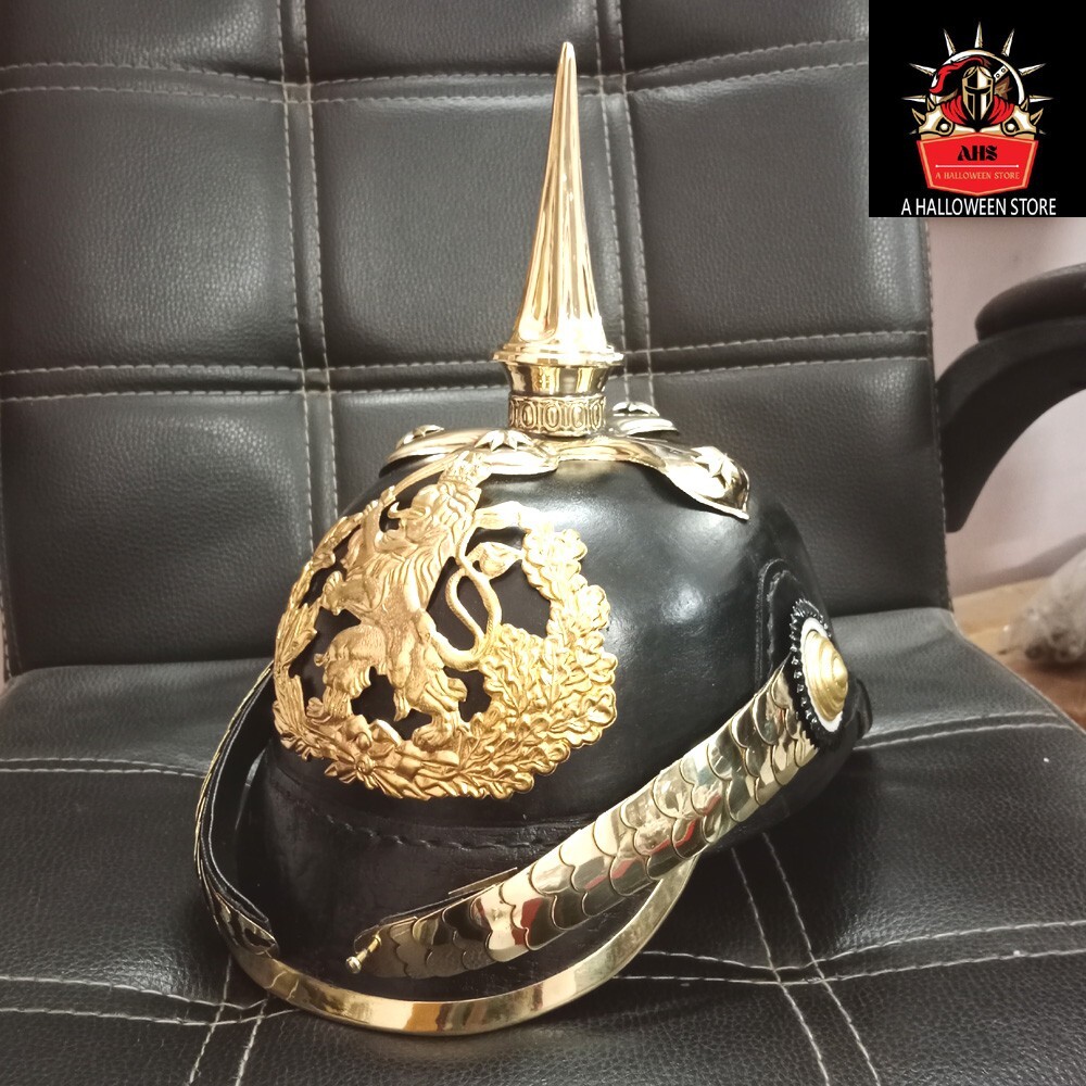 New Prussian Line Infantry Imperial Militaria German Leather Pickelhaube Helmet