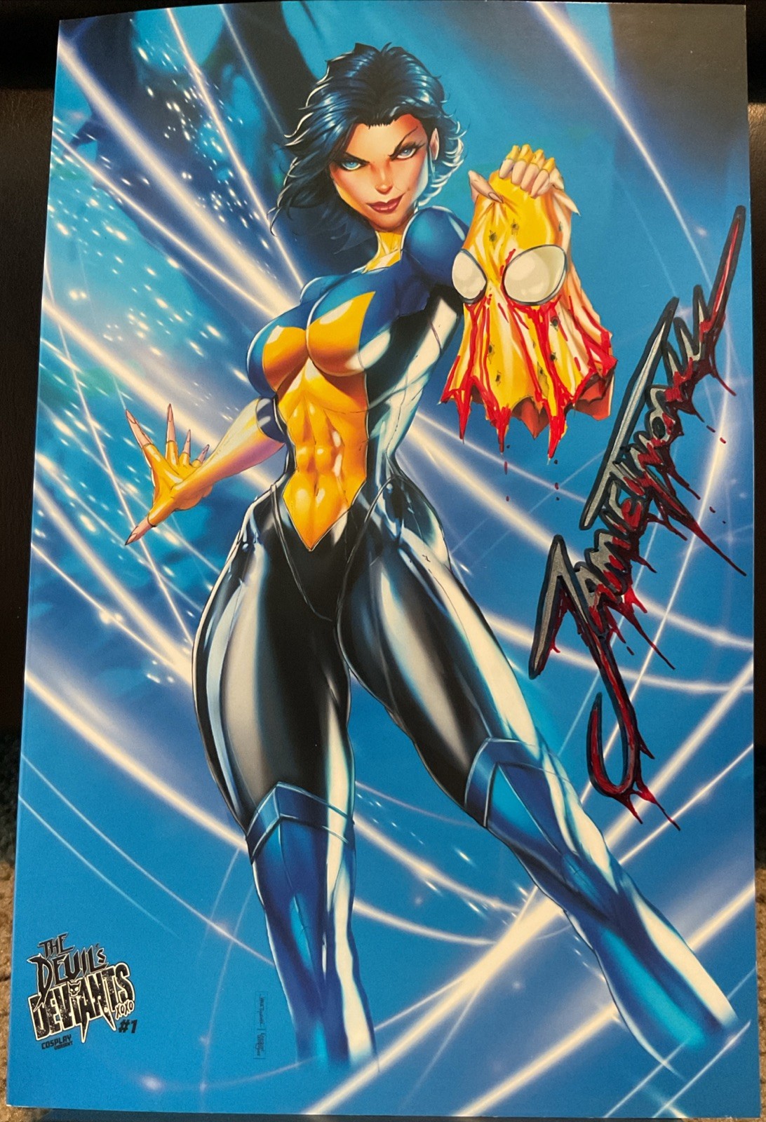 Devils Deviants #1 signed Jamie Tyndall COA Invincible with upgraded Signature
