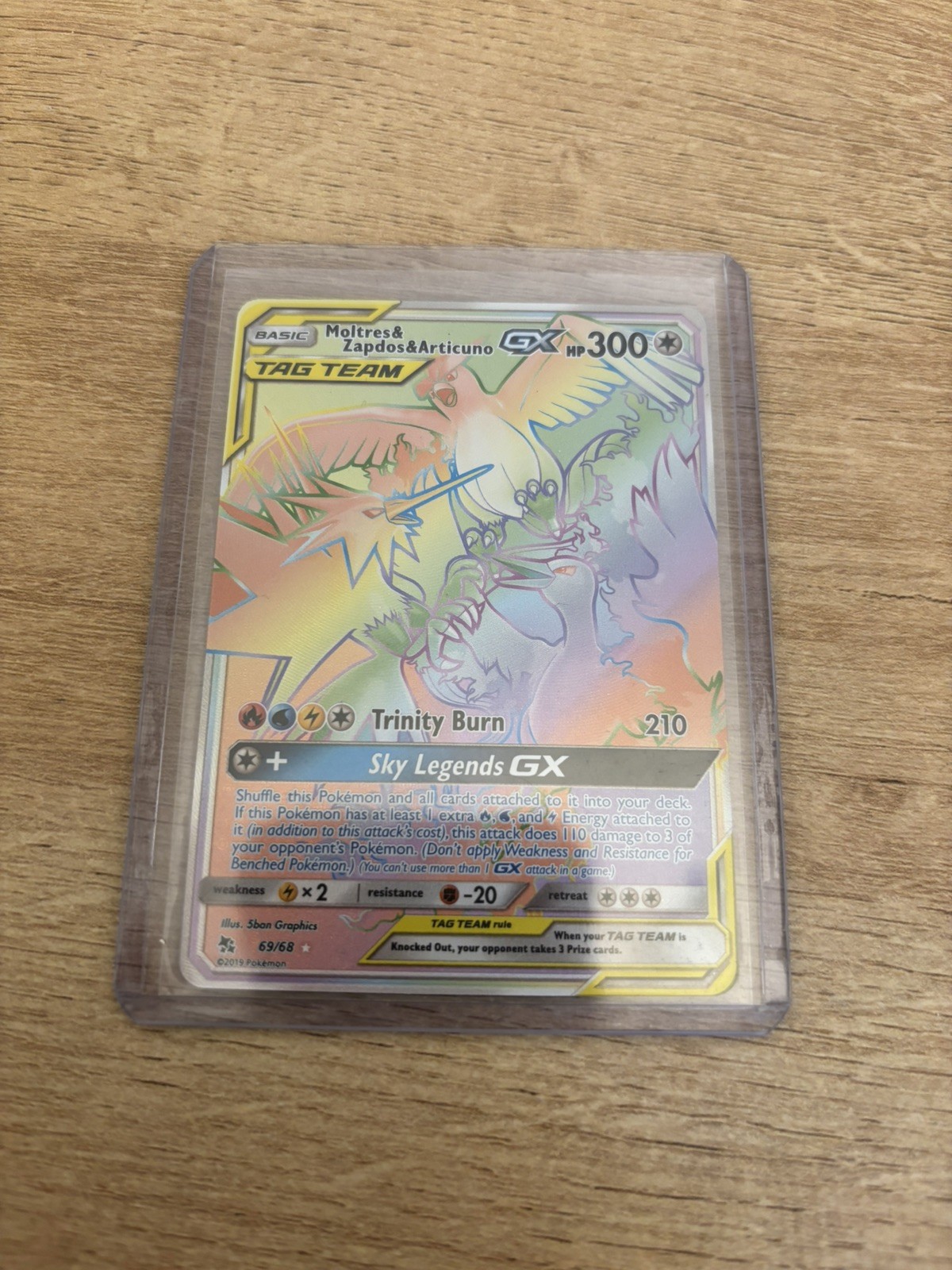 Moltres Zapdos Articuno GX 69/68 Secret Rare Holo Eng Hidden Fates 2019 Pokemon
